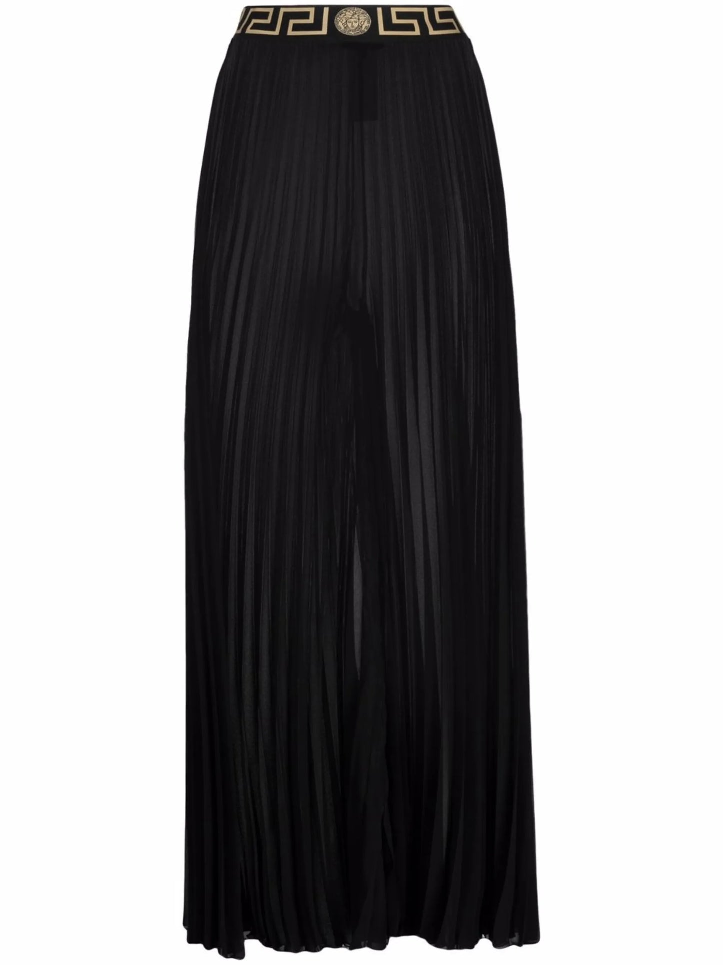 Greca-waistband pleated trousers
