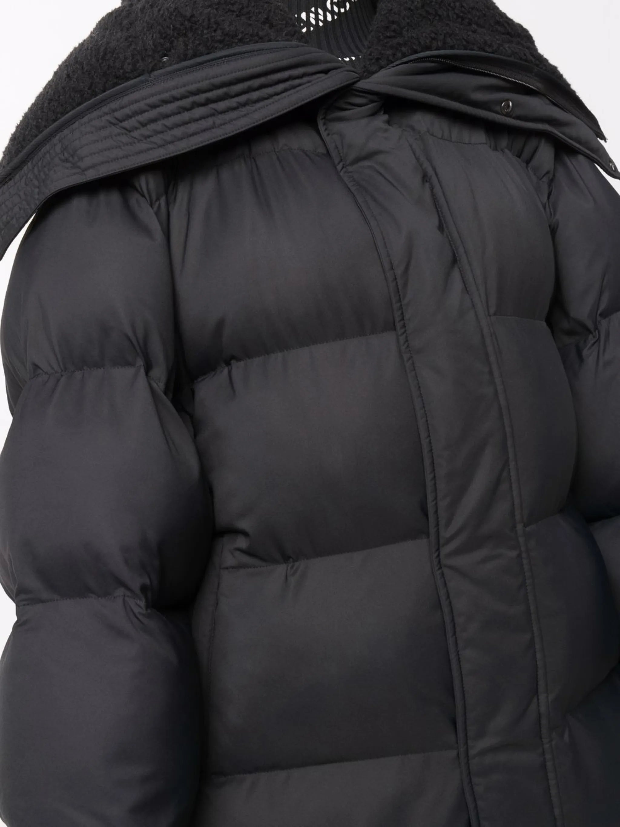 hooded long puffer coat