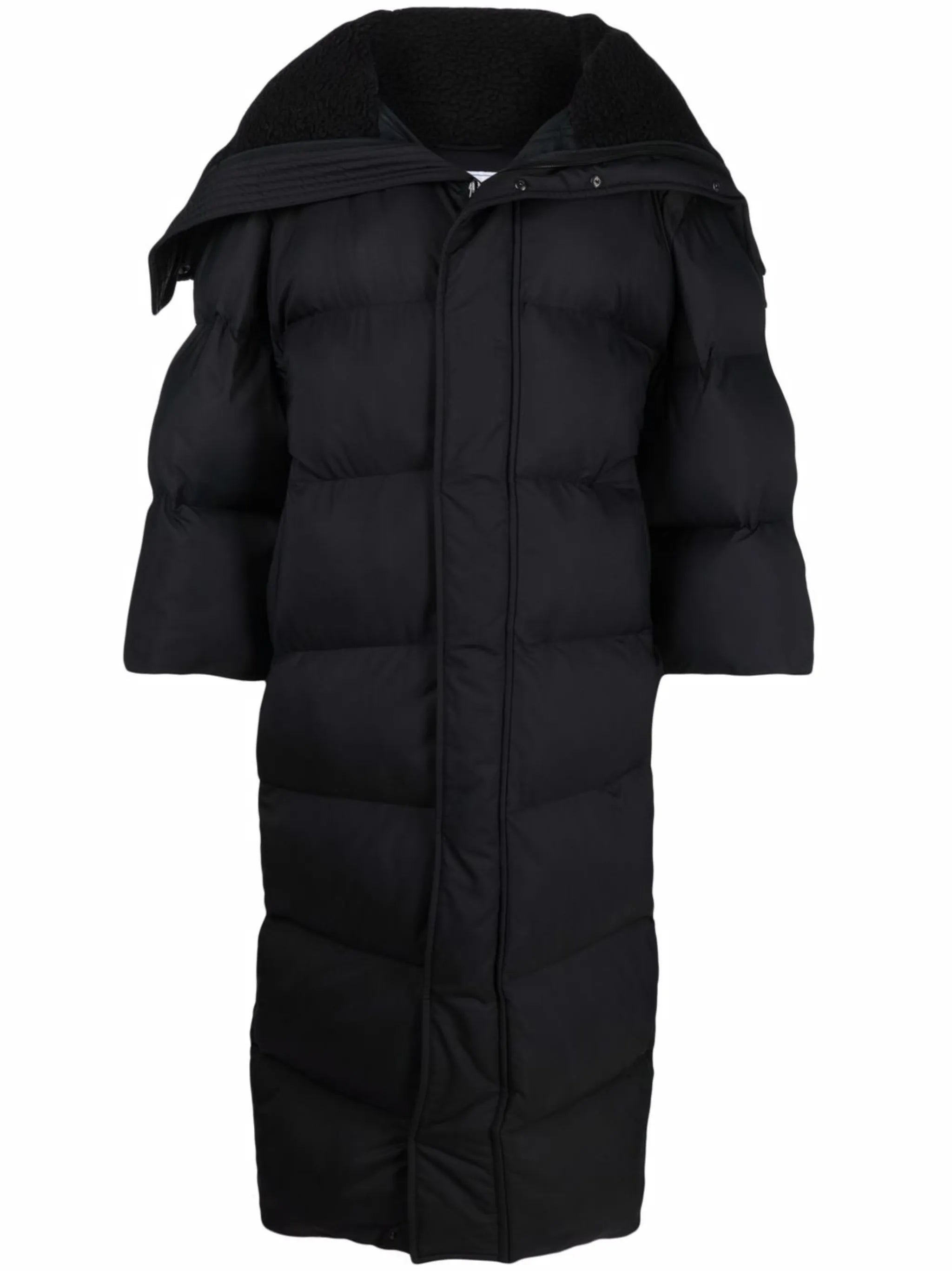 hooded long puffer coat
