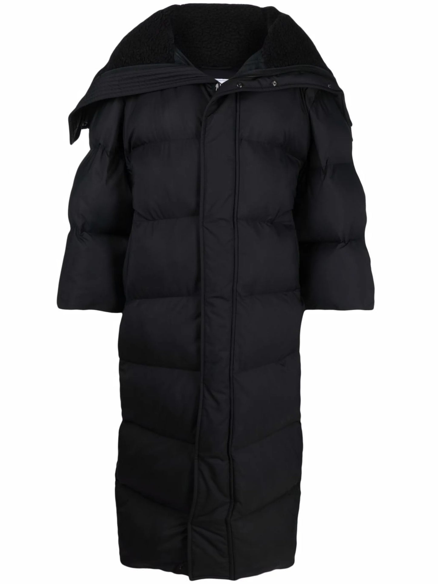 hooded long puffer coat