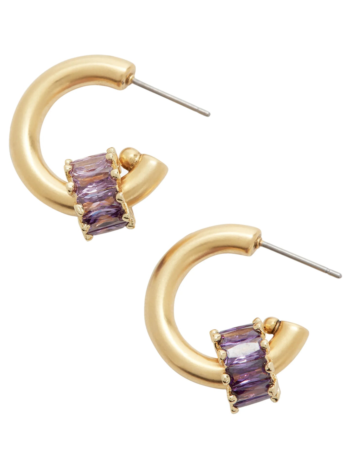 Pinkie 24kt gold-plated crystal-embellished earrings