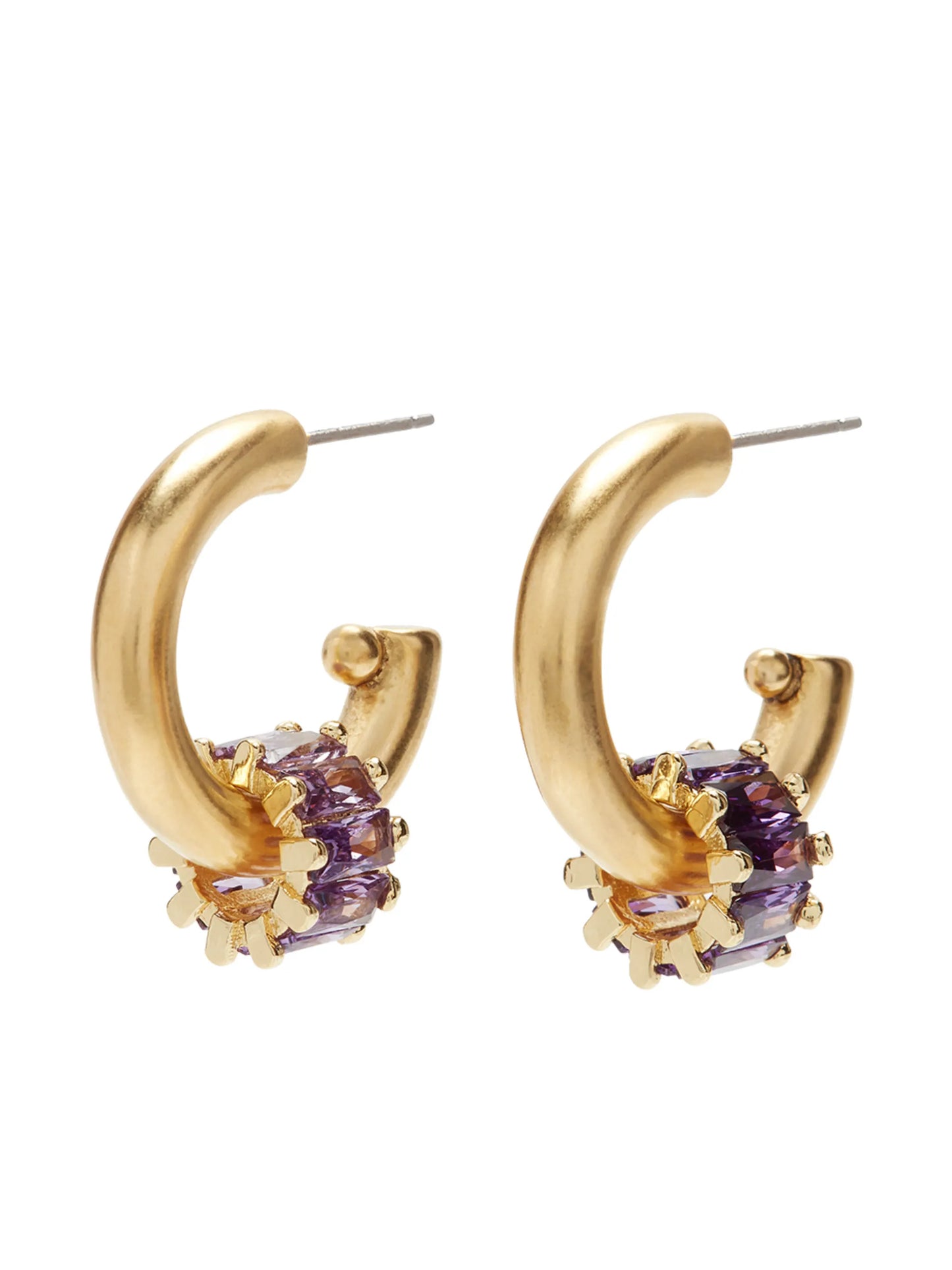 Pinkie 24kt gold-plated crystal-embellished earrings