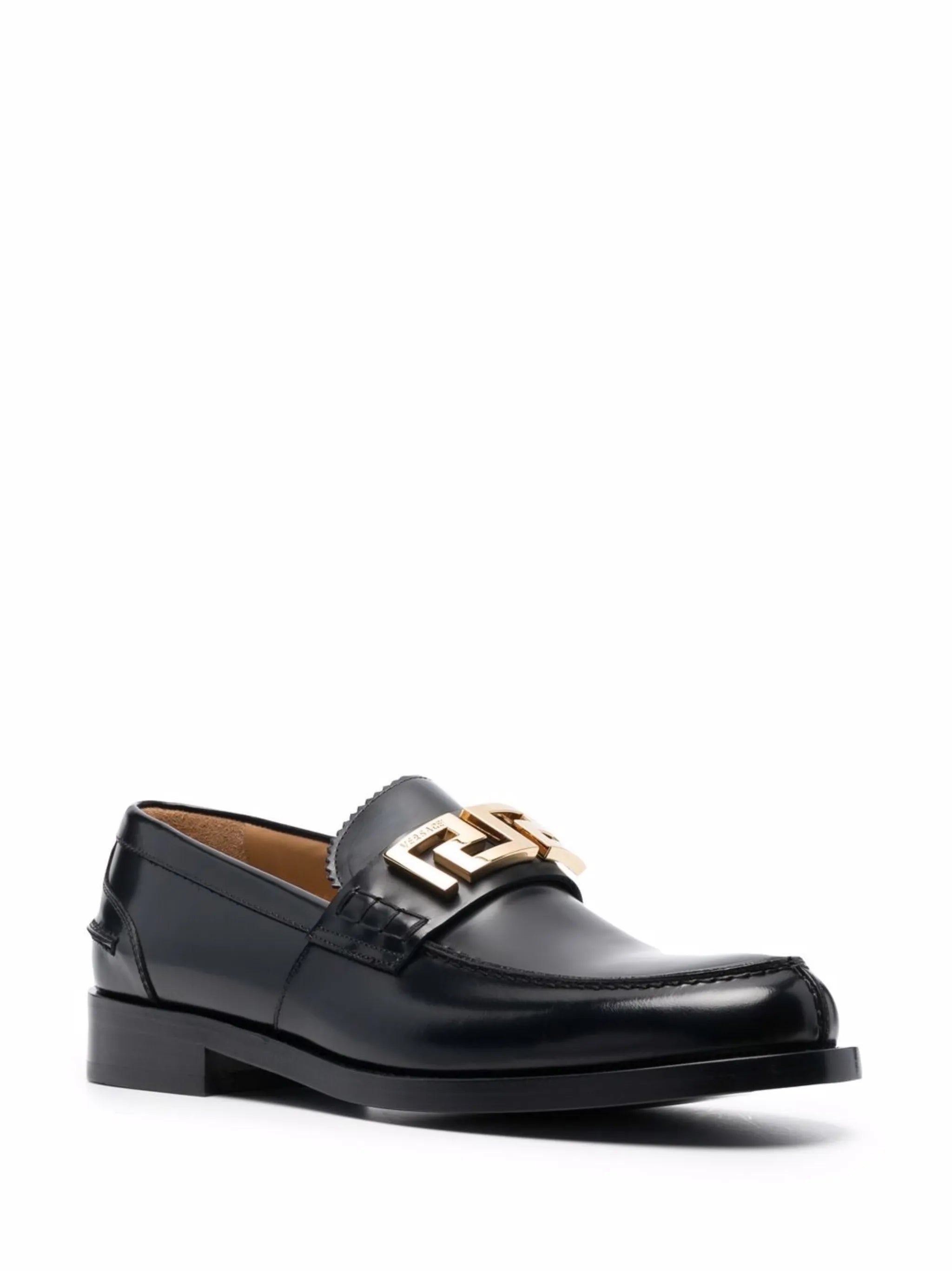 Greca leather loafers
