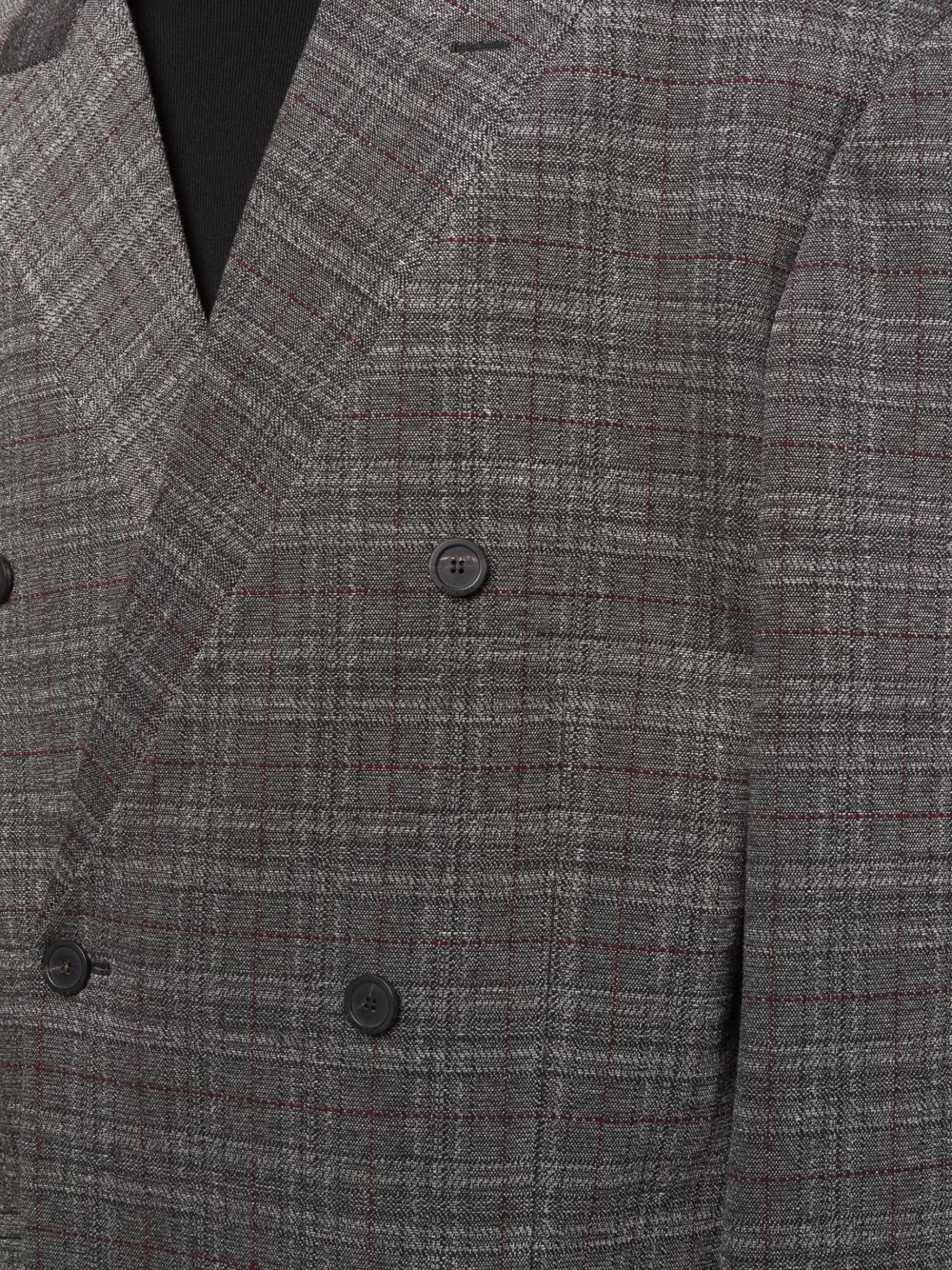 Engineered oversize check blazer