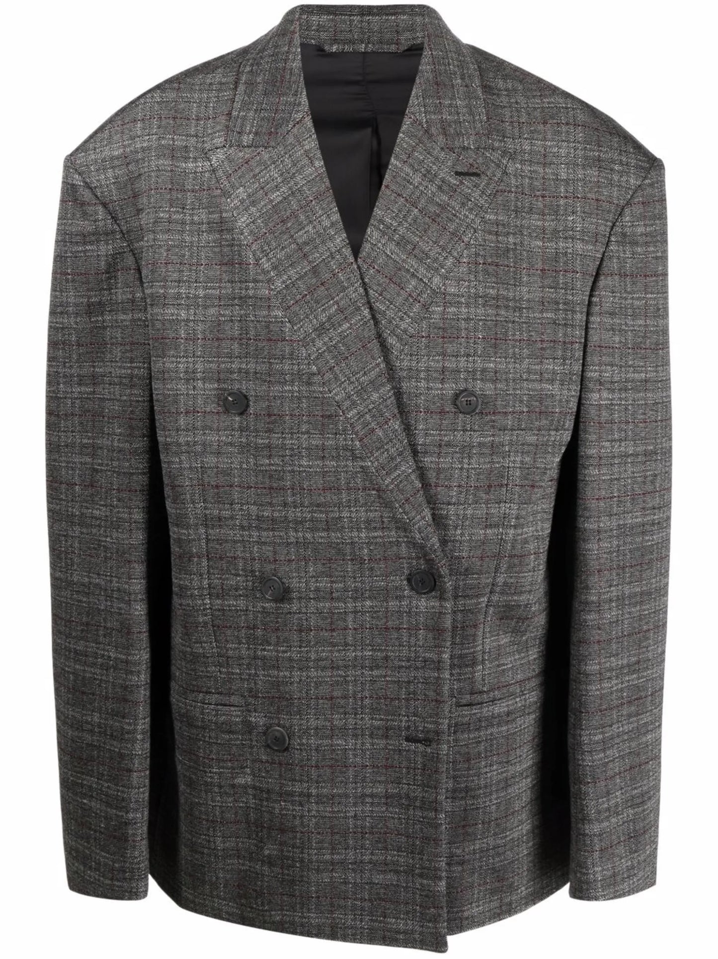 Engineered oversize check blazer