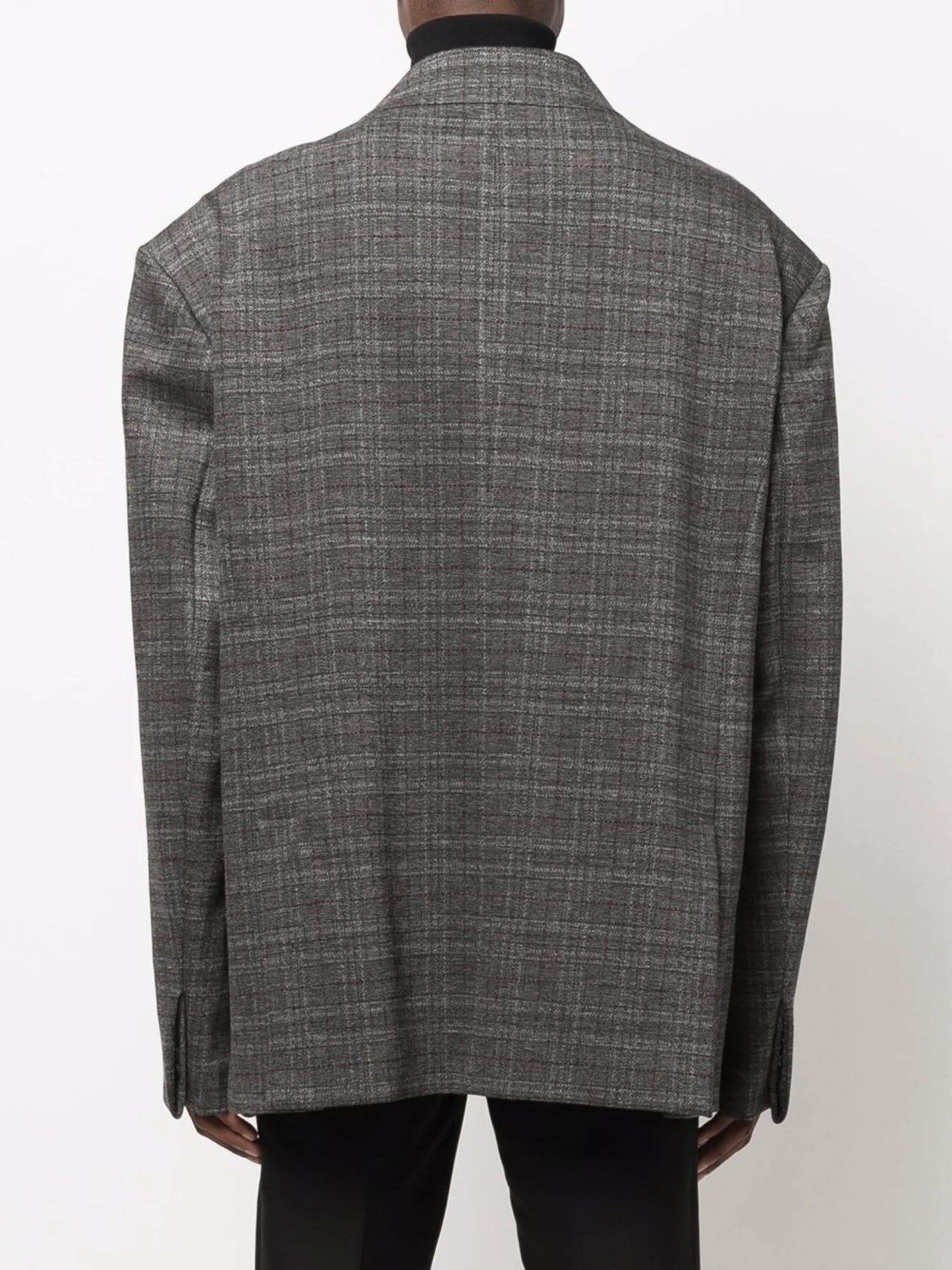 Engineered oversize check blazer