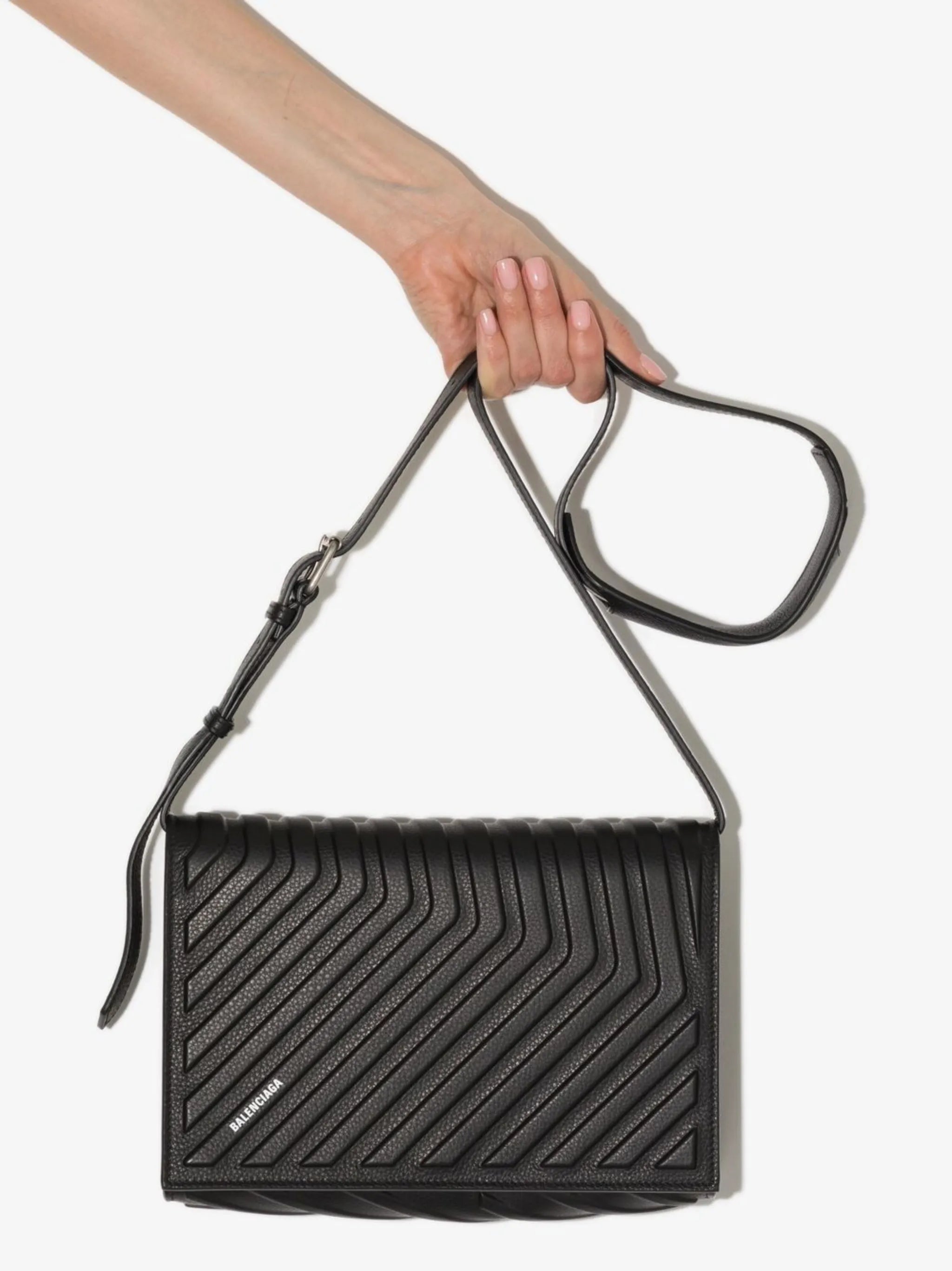 Car Flap adjustable-strap shoulder bag