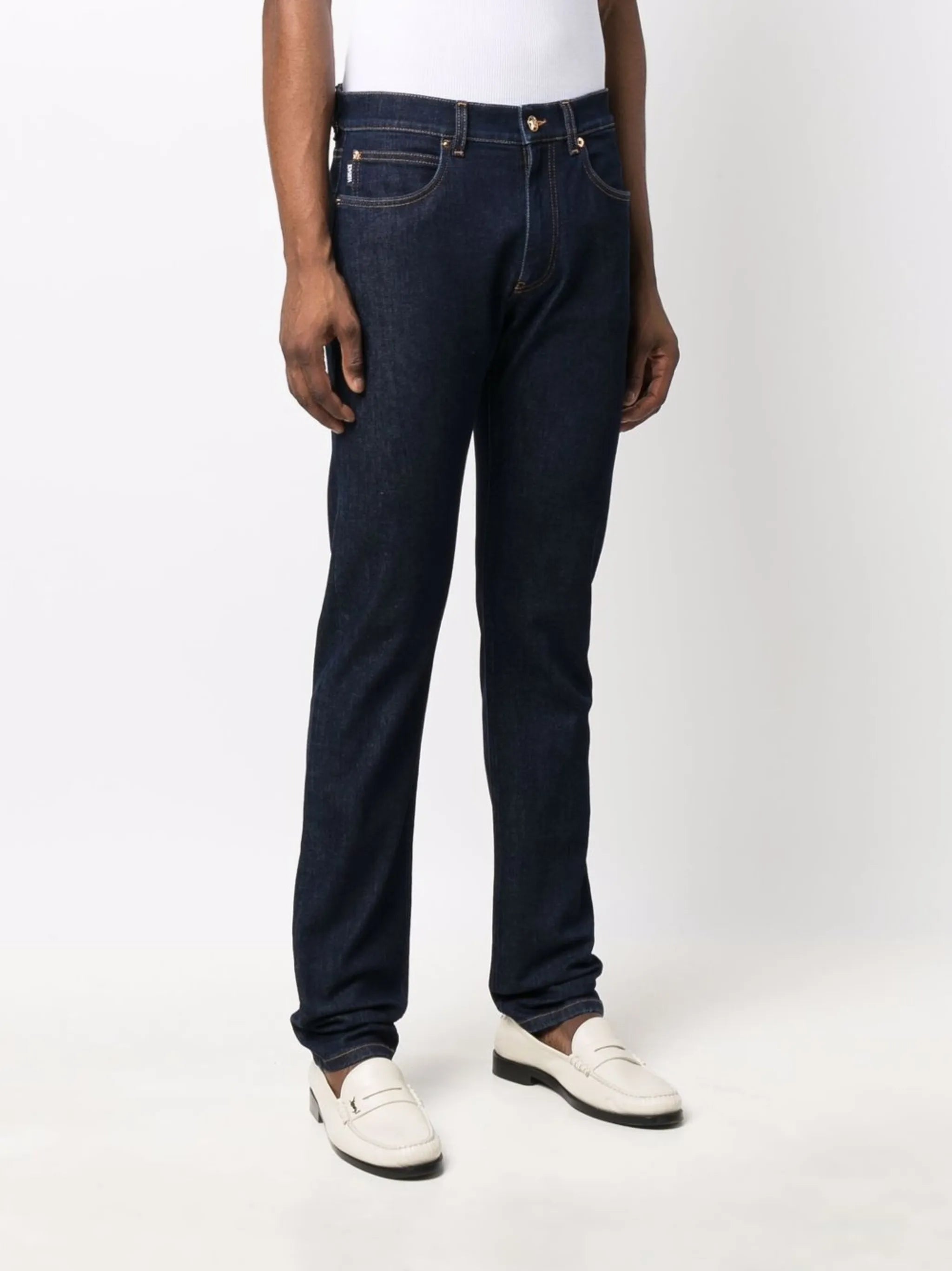 mid-rise slim-fit jeans