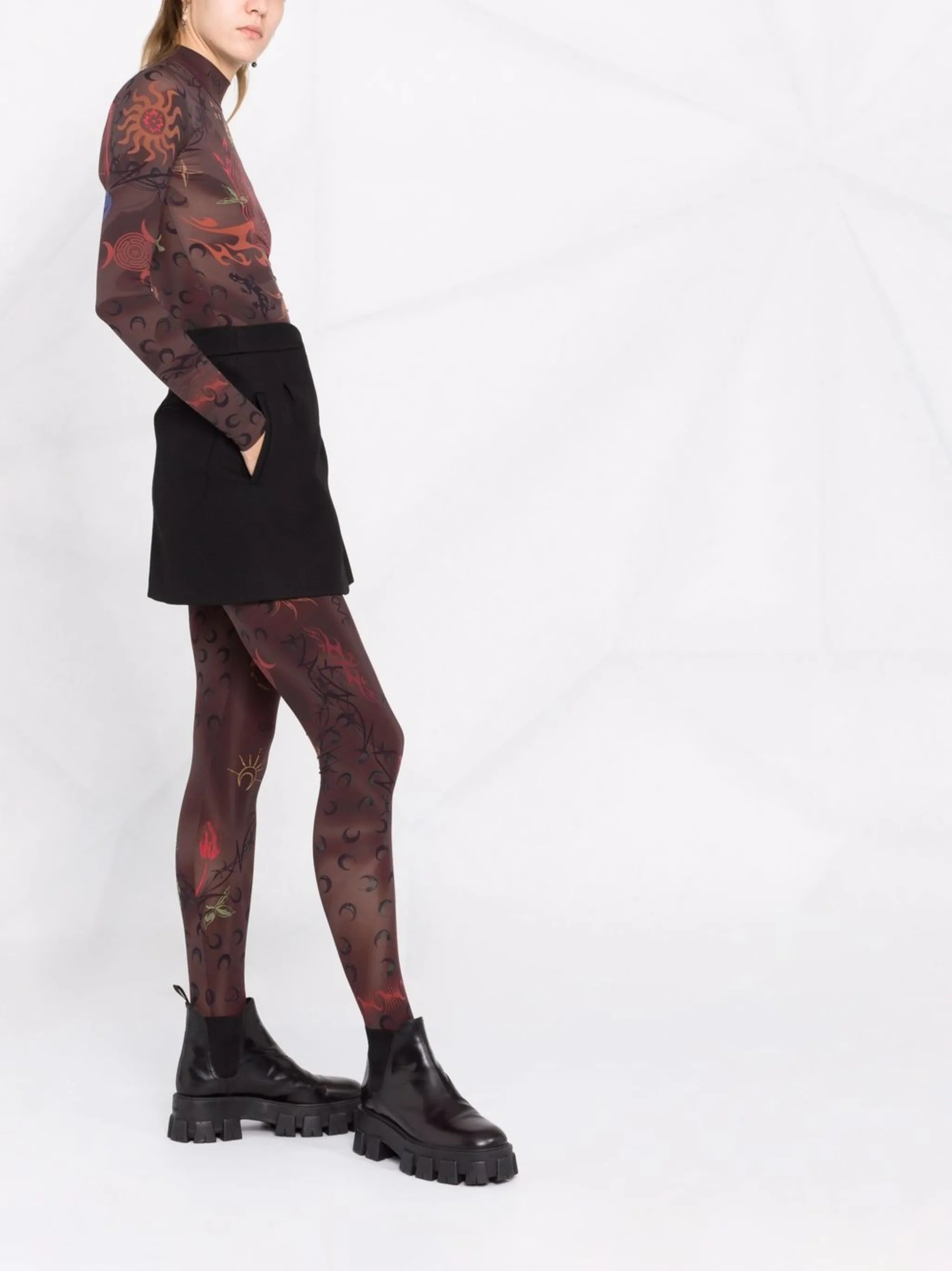graphic-print long-sleeved top