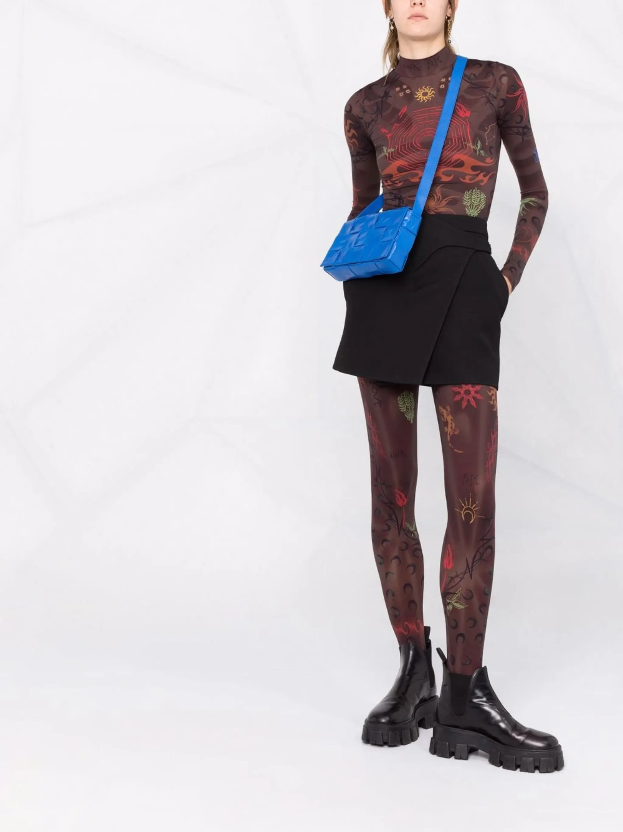 graphic-print long-sleeved top