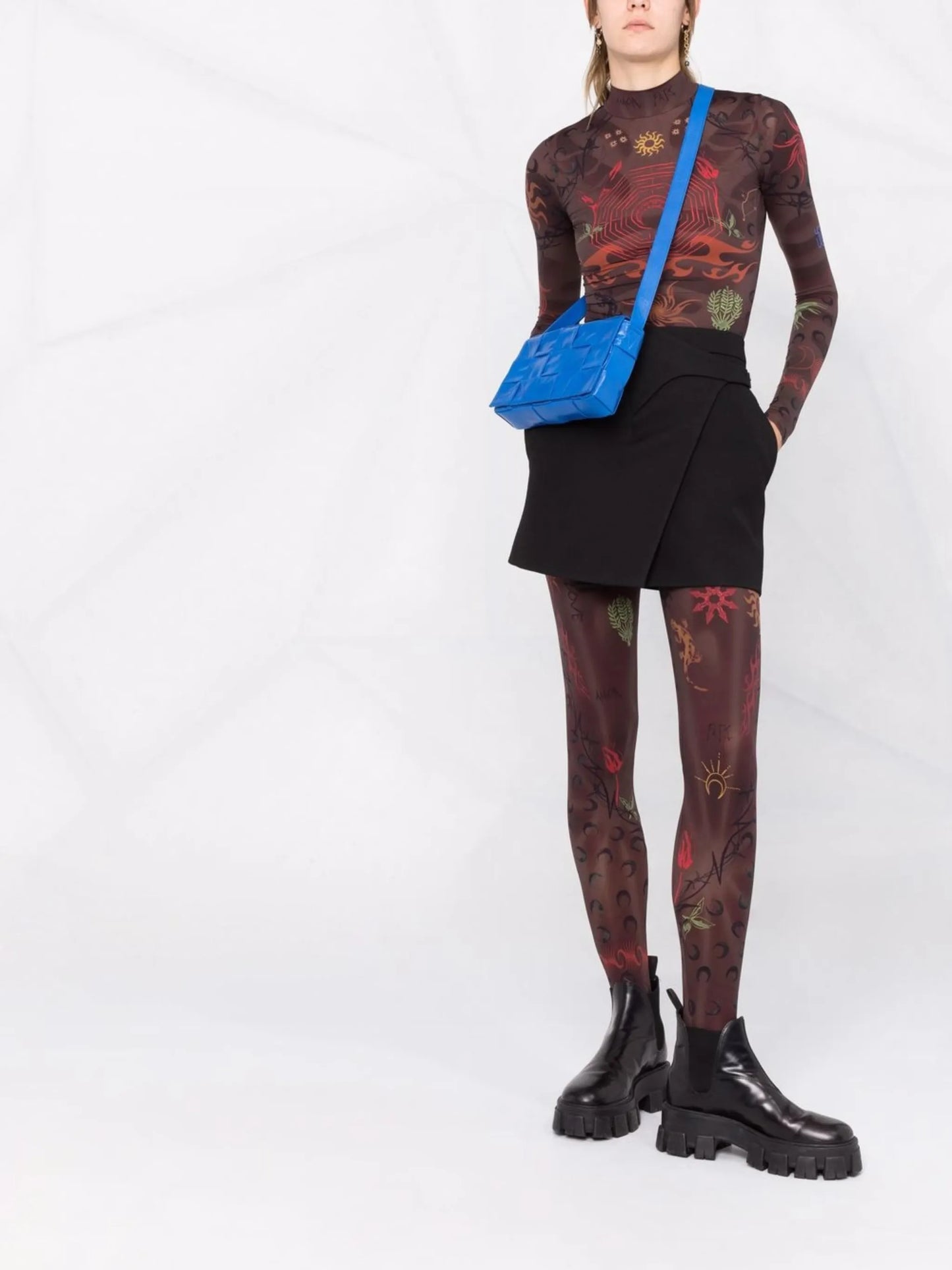 graphic-print long-sleeved top