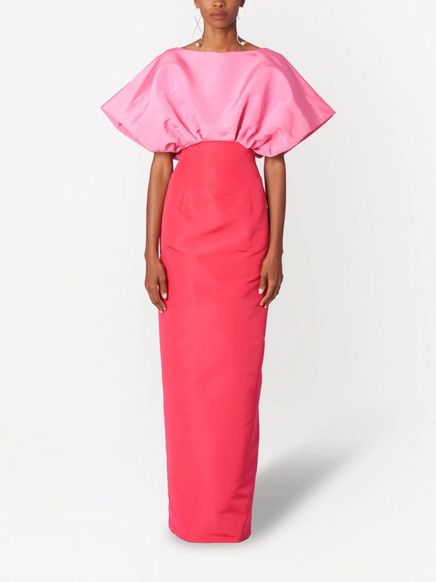 two-tone floor-length dress