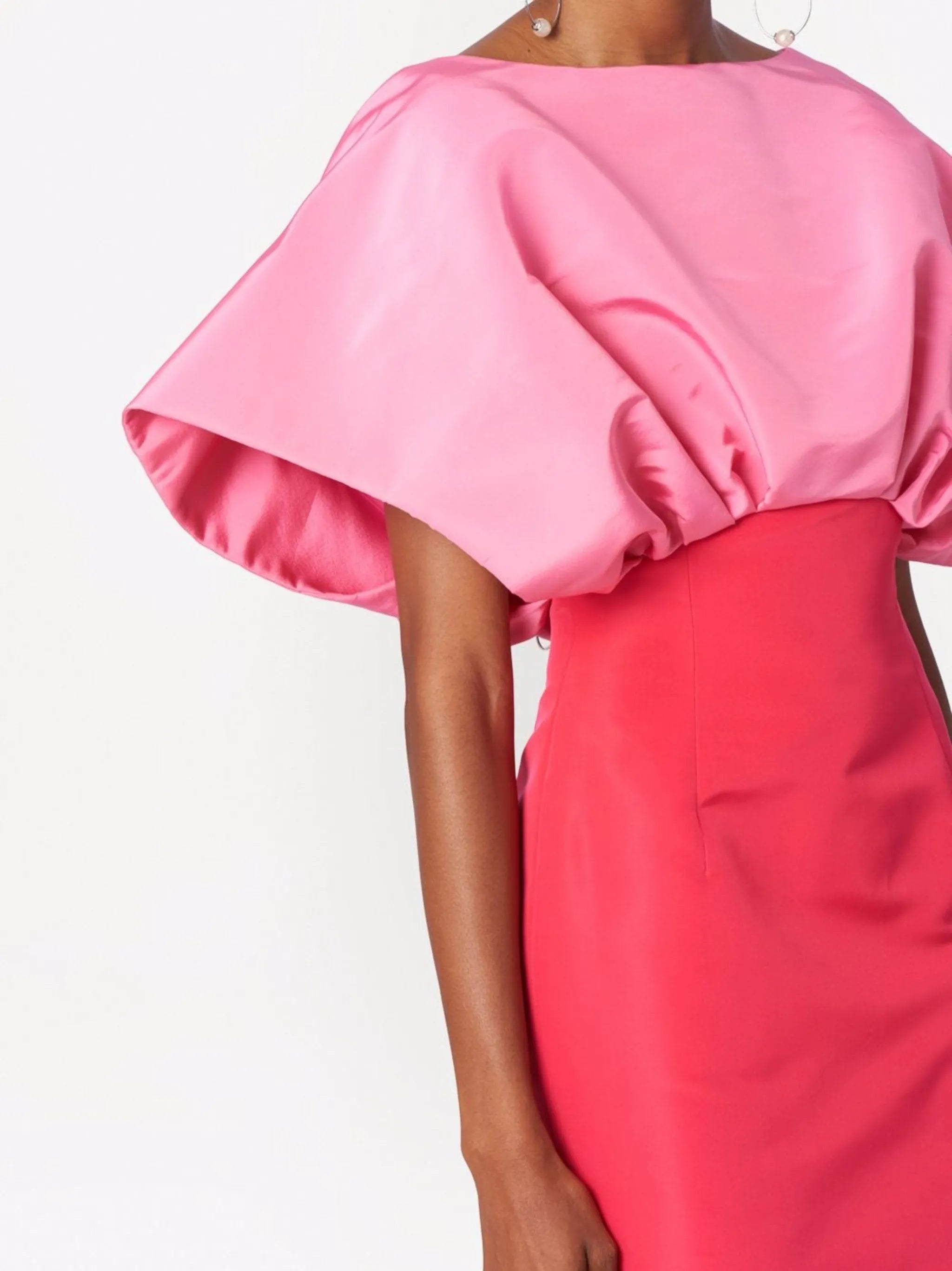 two-tone floor-length dress