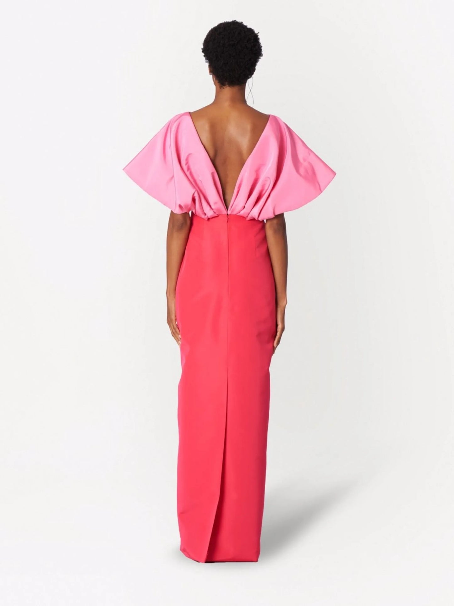 two-tone floor-length dress
