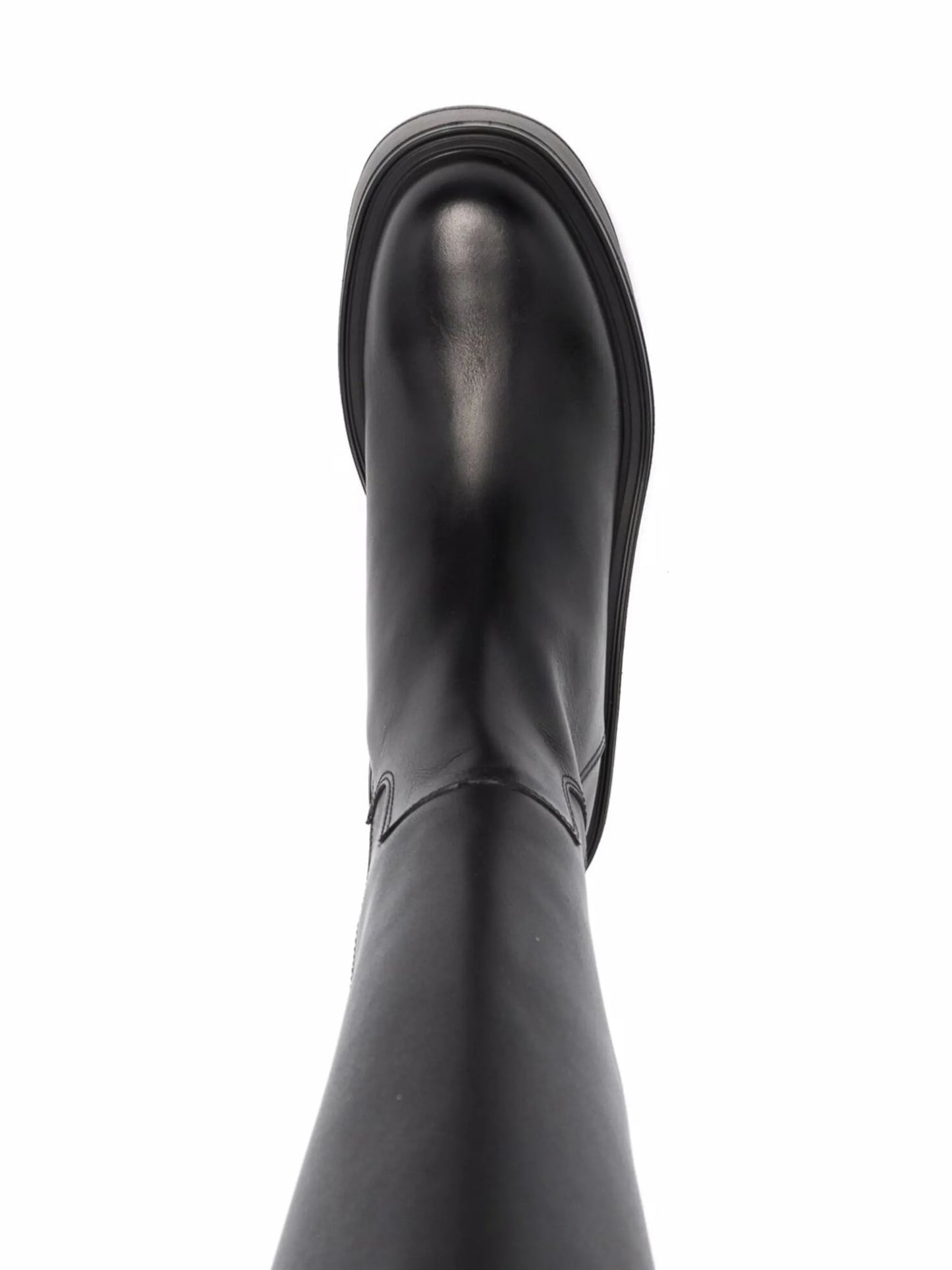 VLogo knee-high leather platform boots