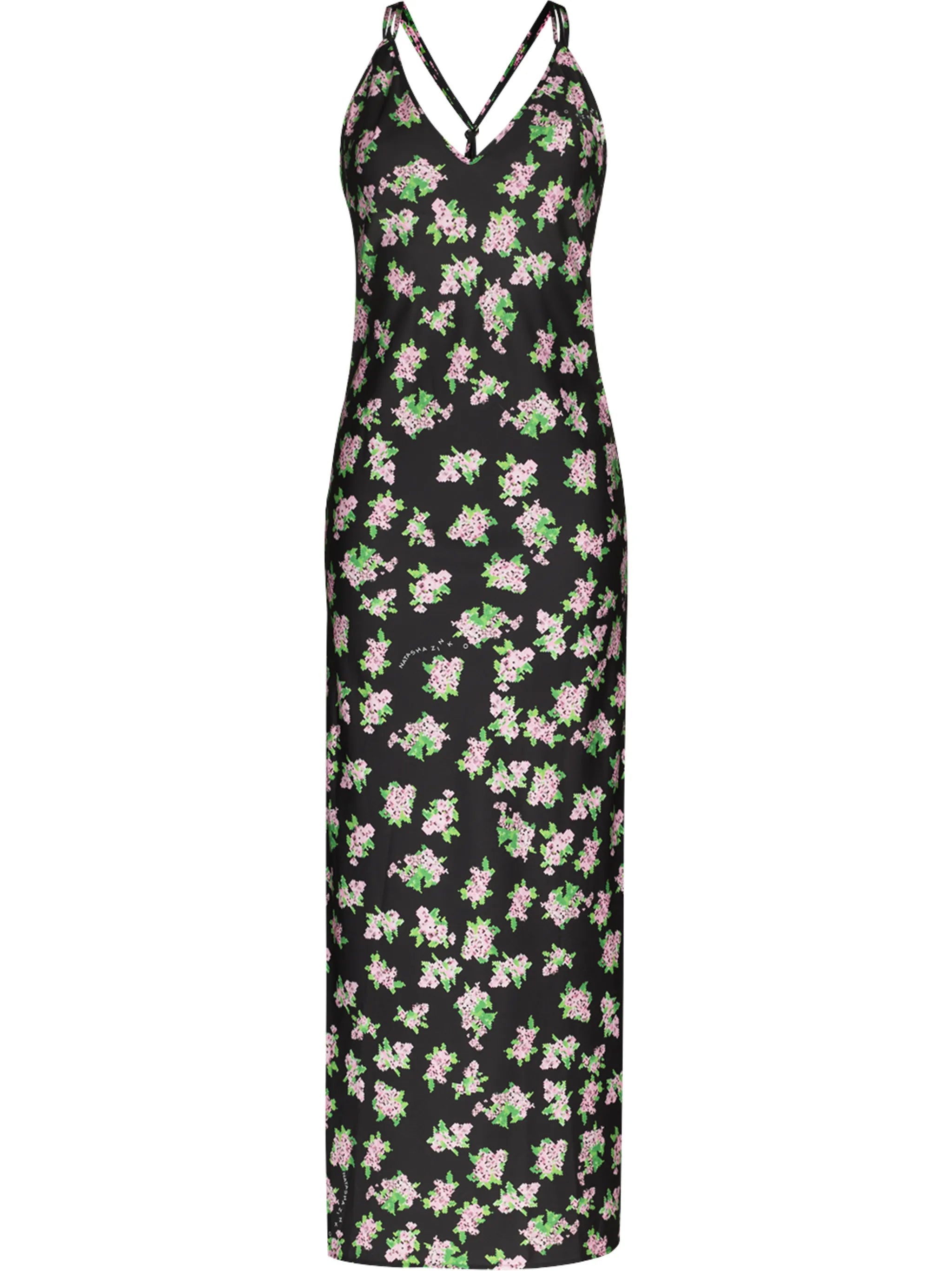 floral-print slip dress