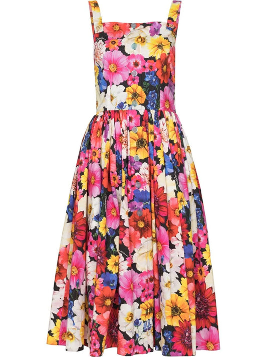 floral-print midi dress