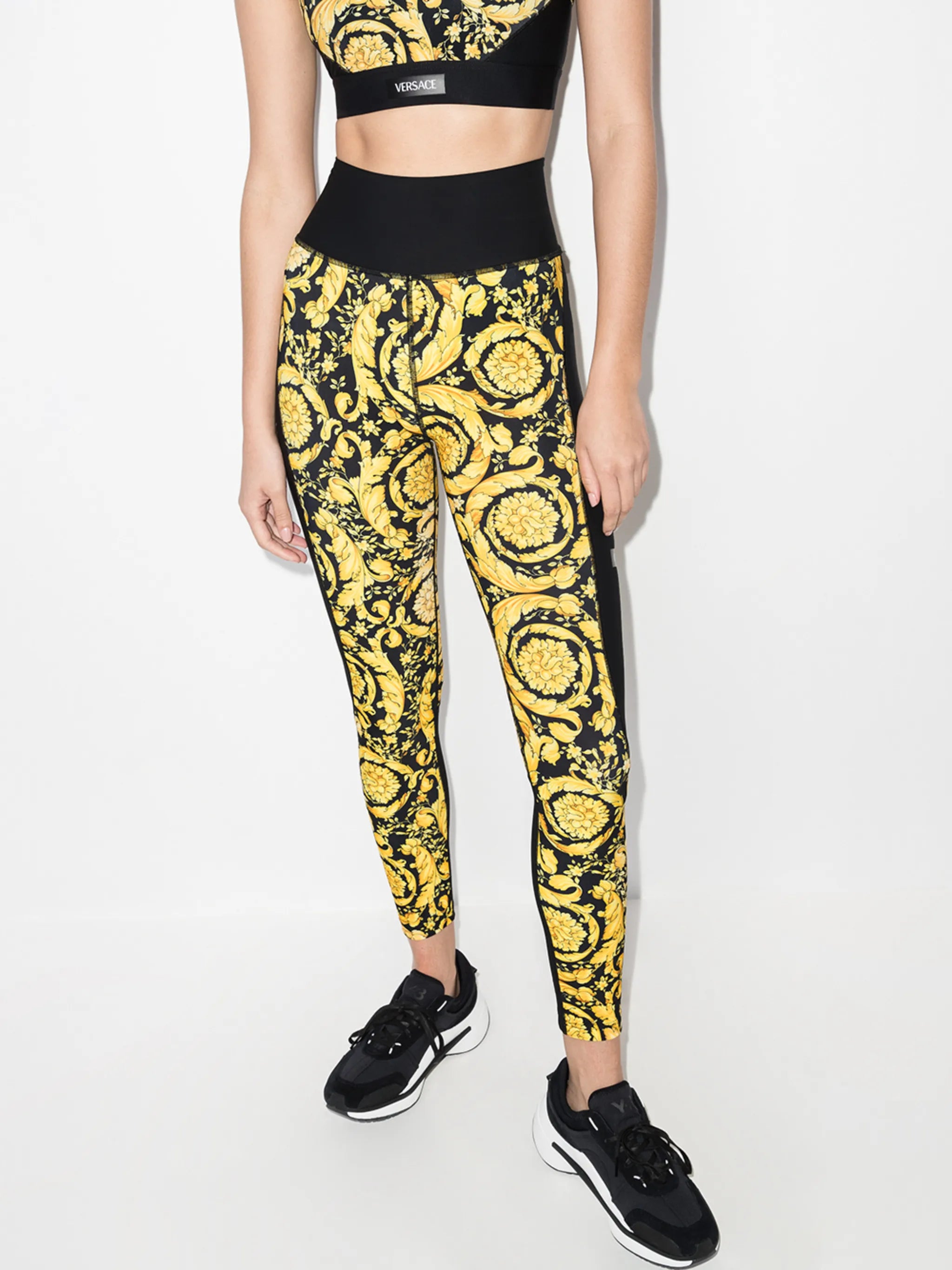 Barocco print high-waisted leggings
