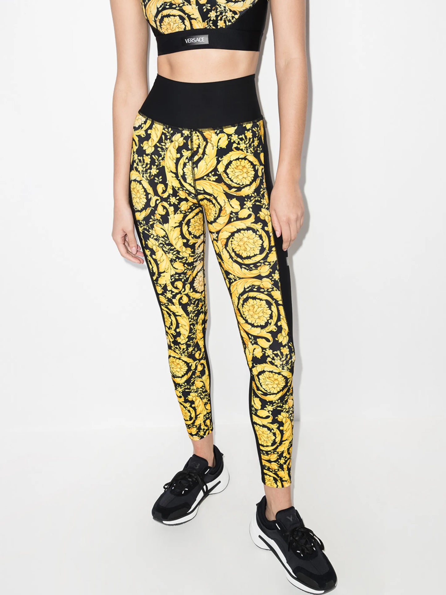 Barocco print high-waisted leggings