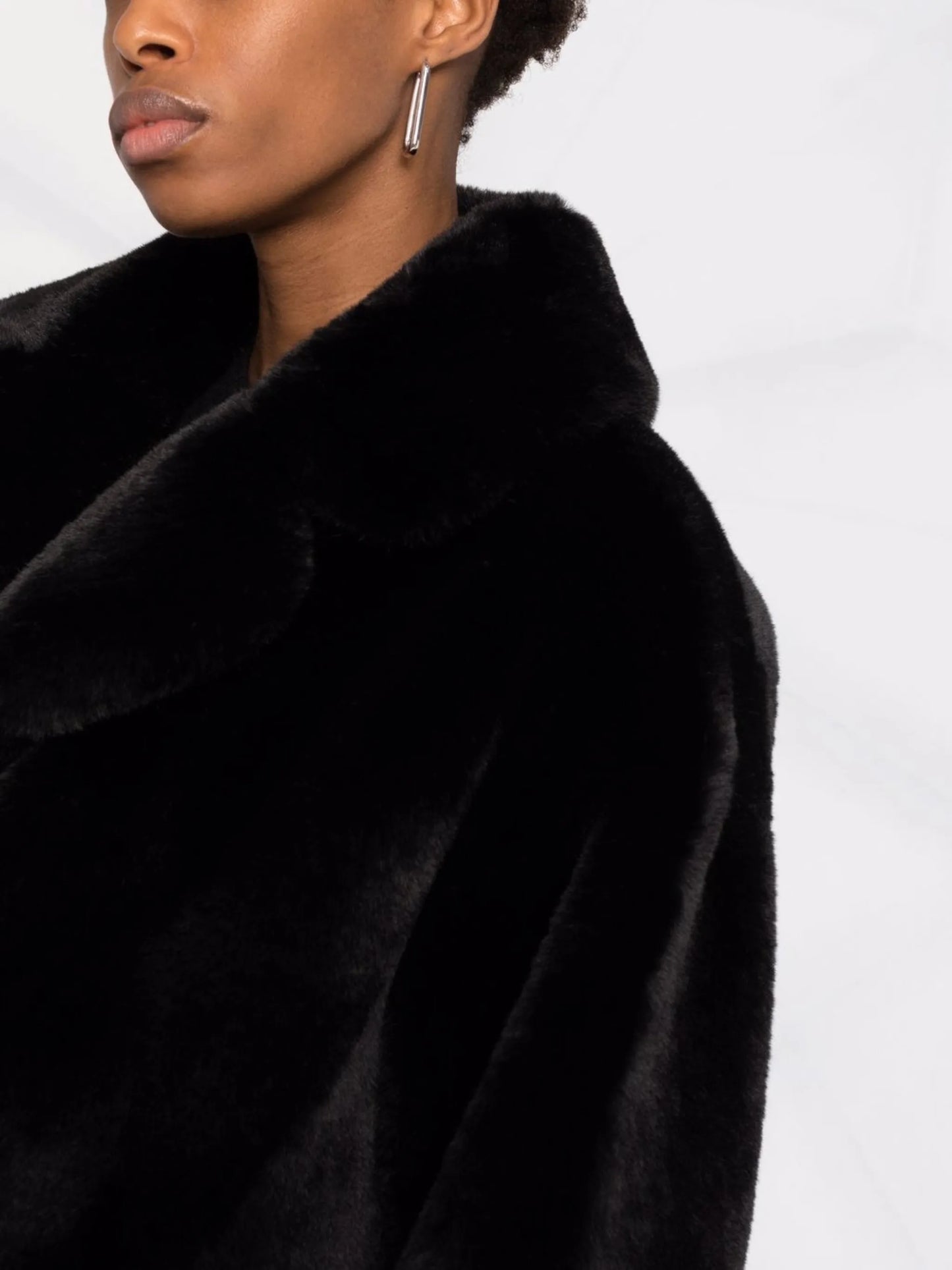 faux-fur oversized coat