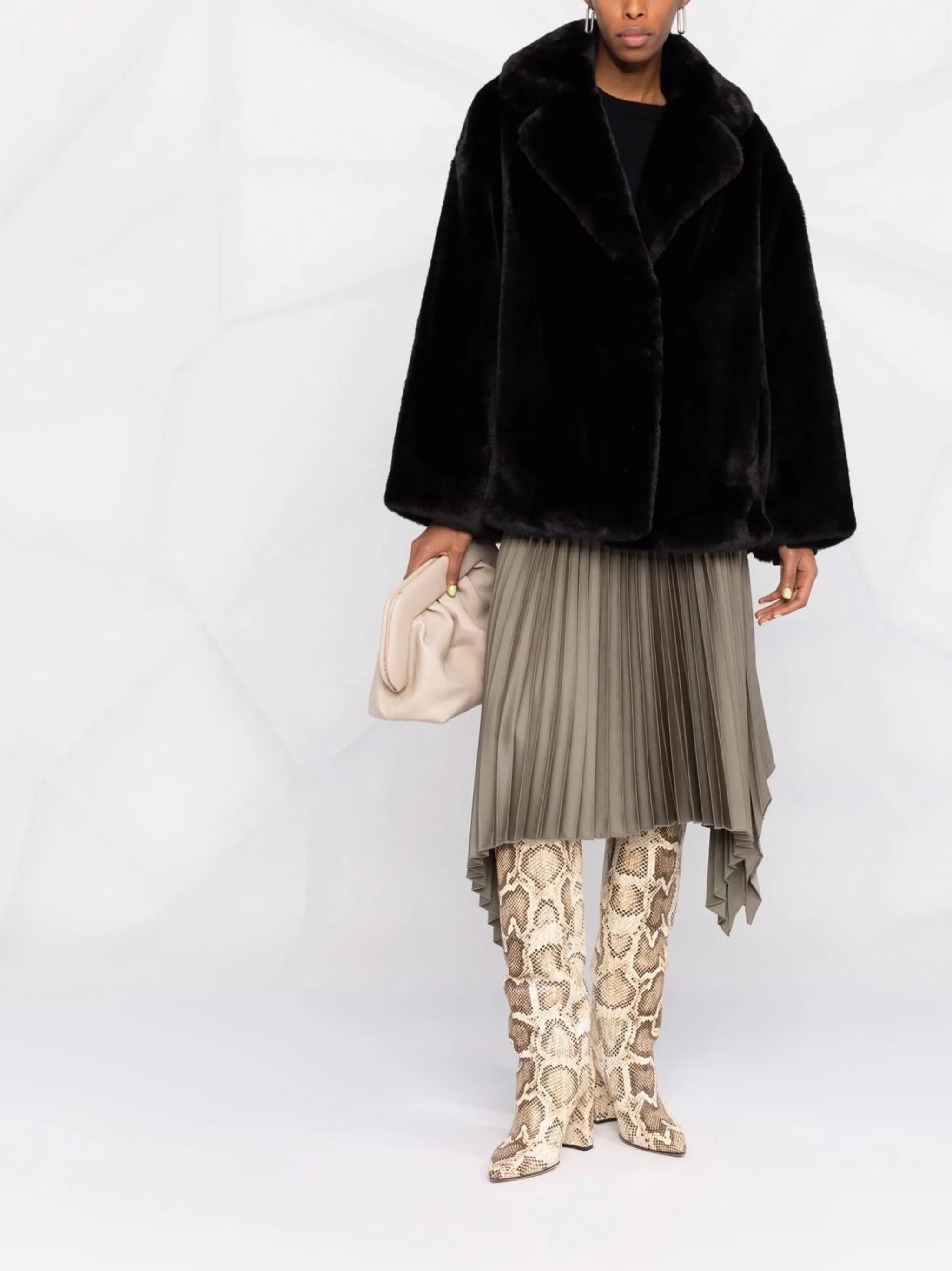 faux-fur oversized coat