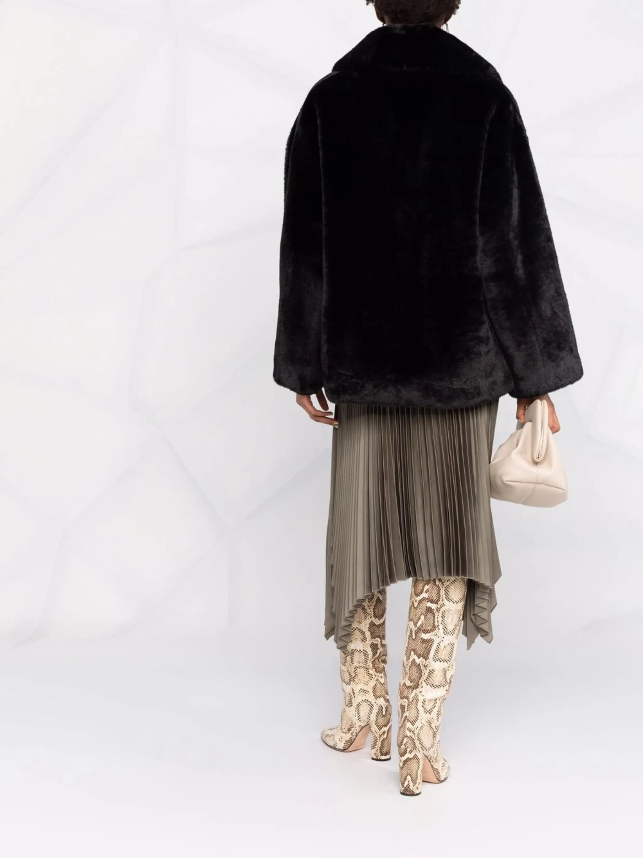 faux-fur oversized coat