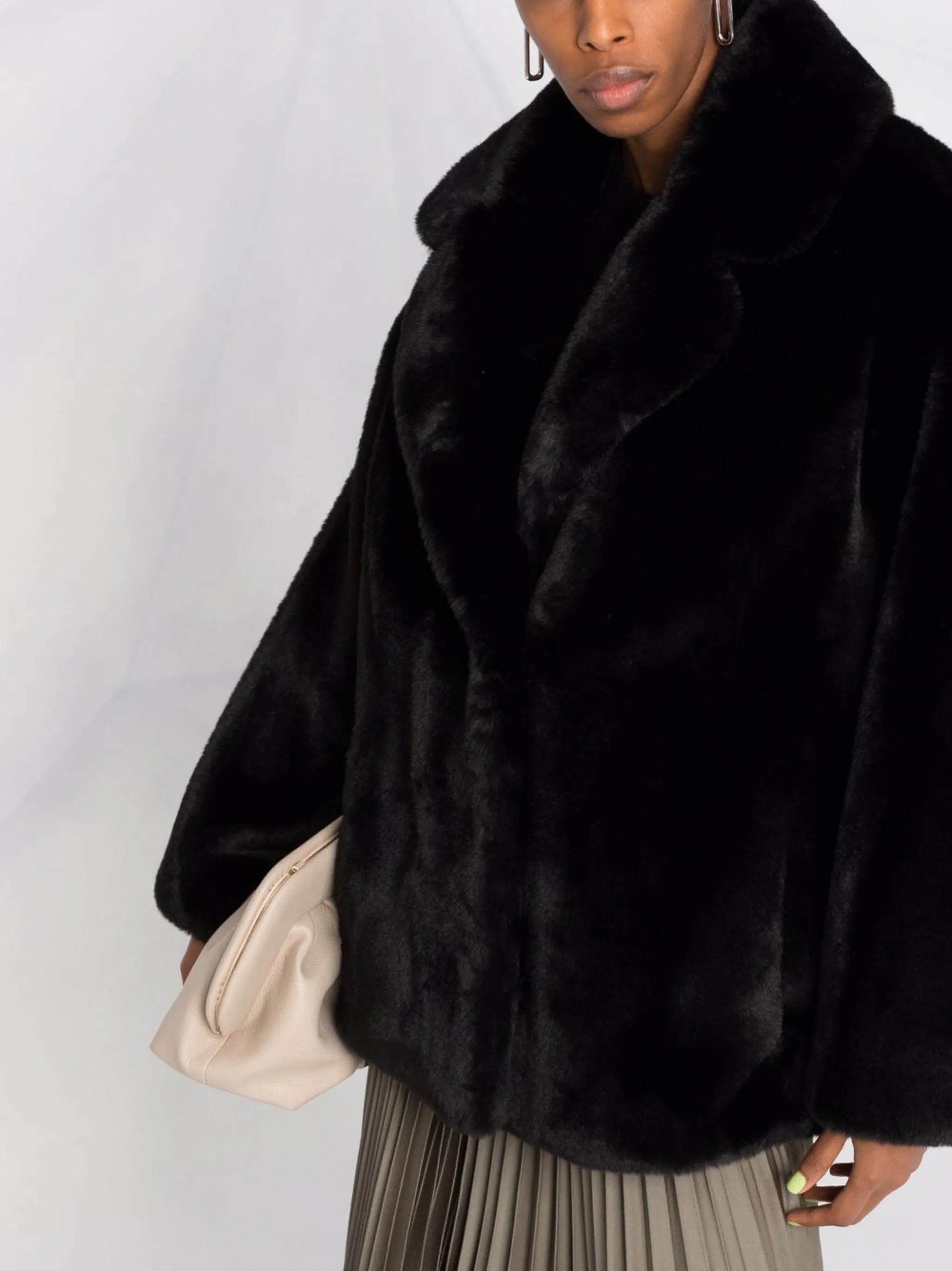 faux-fur oversized coat