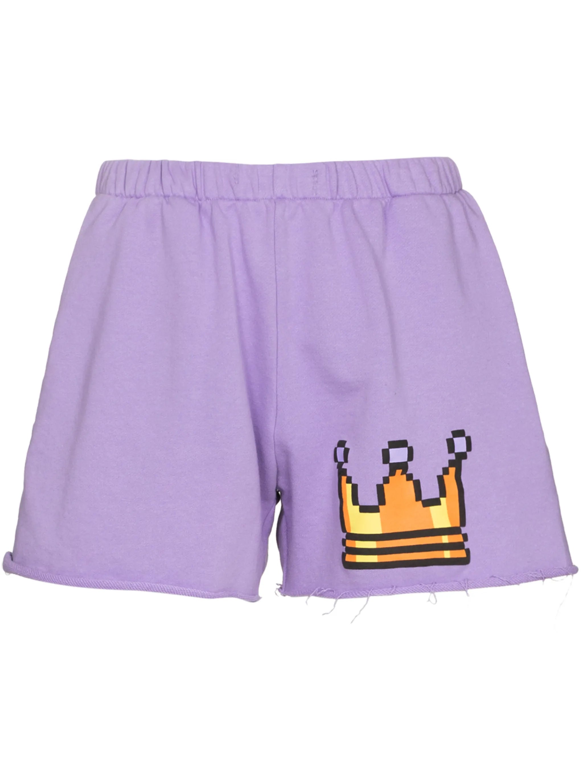 pixel-print track shorts