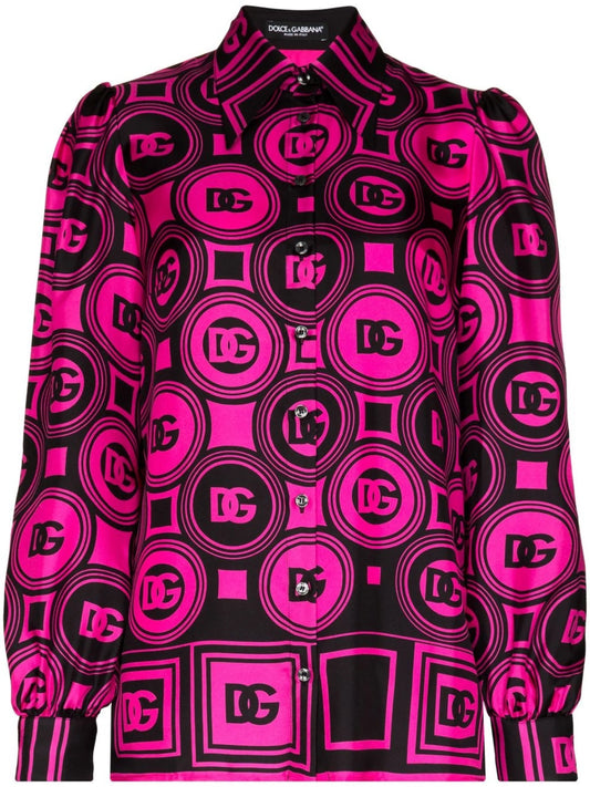 all-over logo print shirt