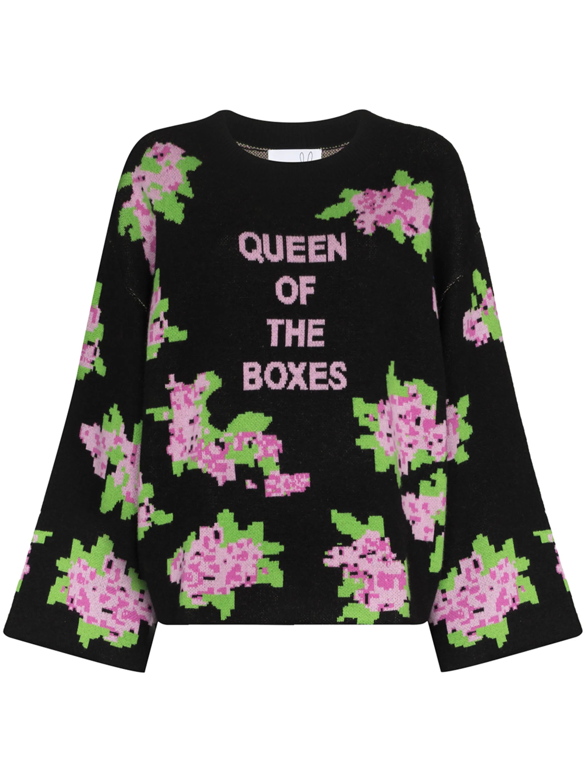 slogan-intarsia jumper