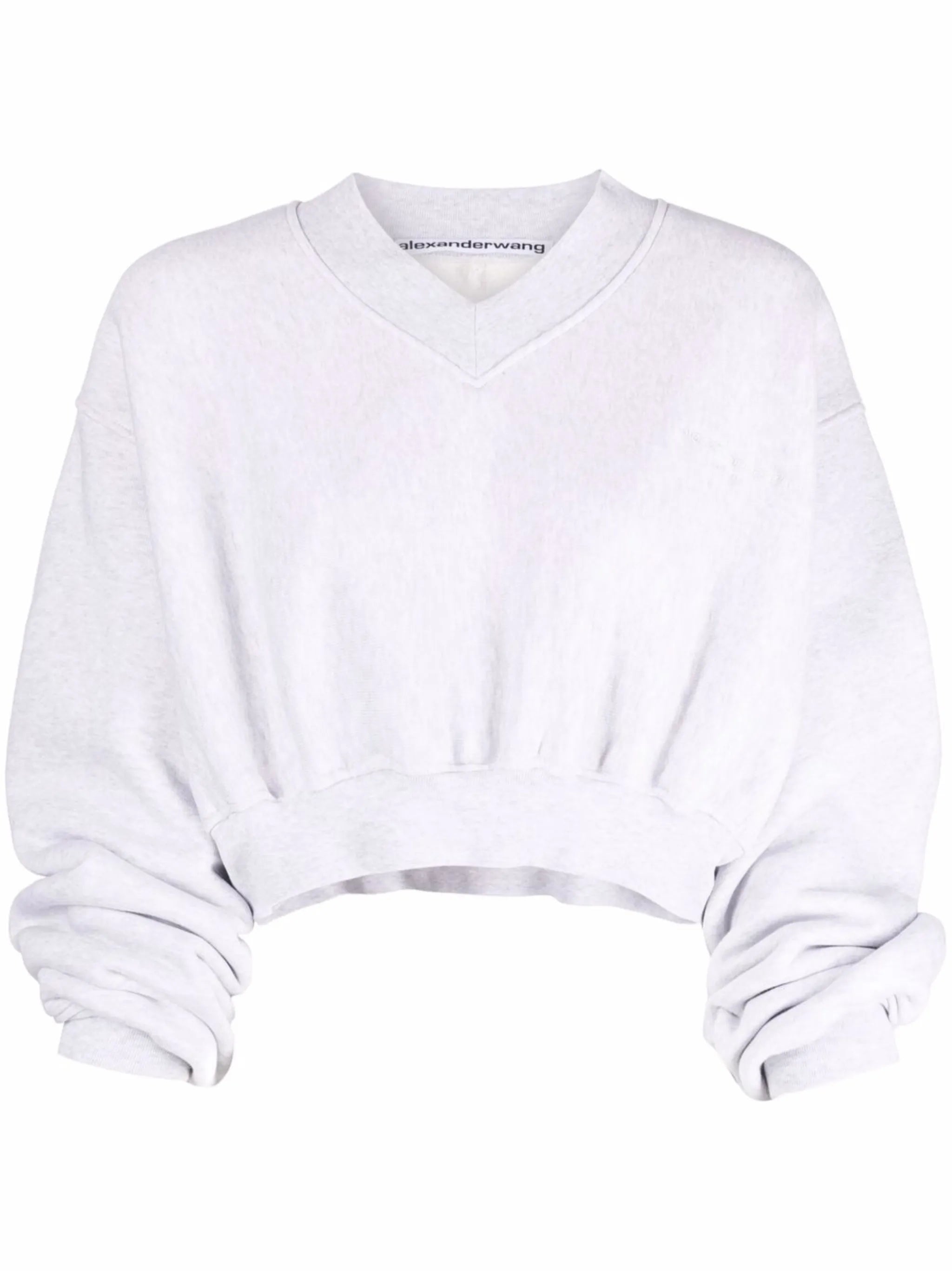 V-neck cropped pullover