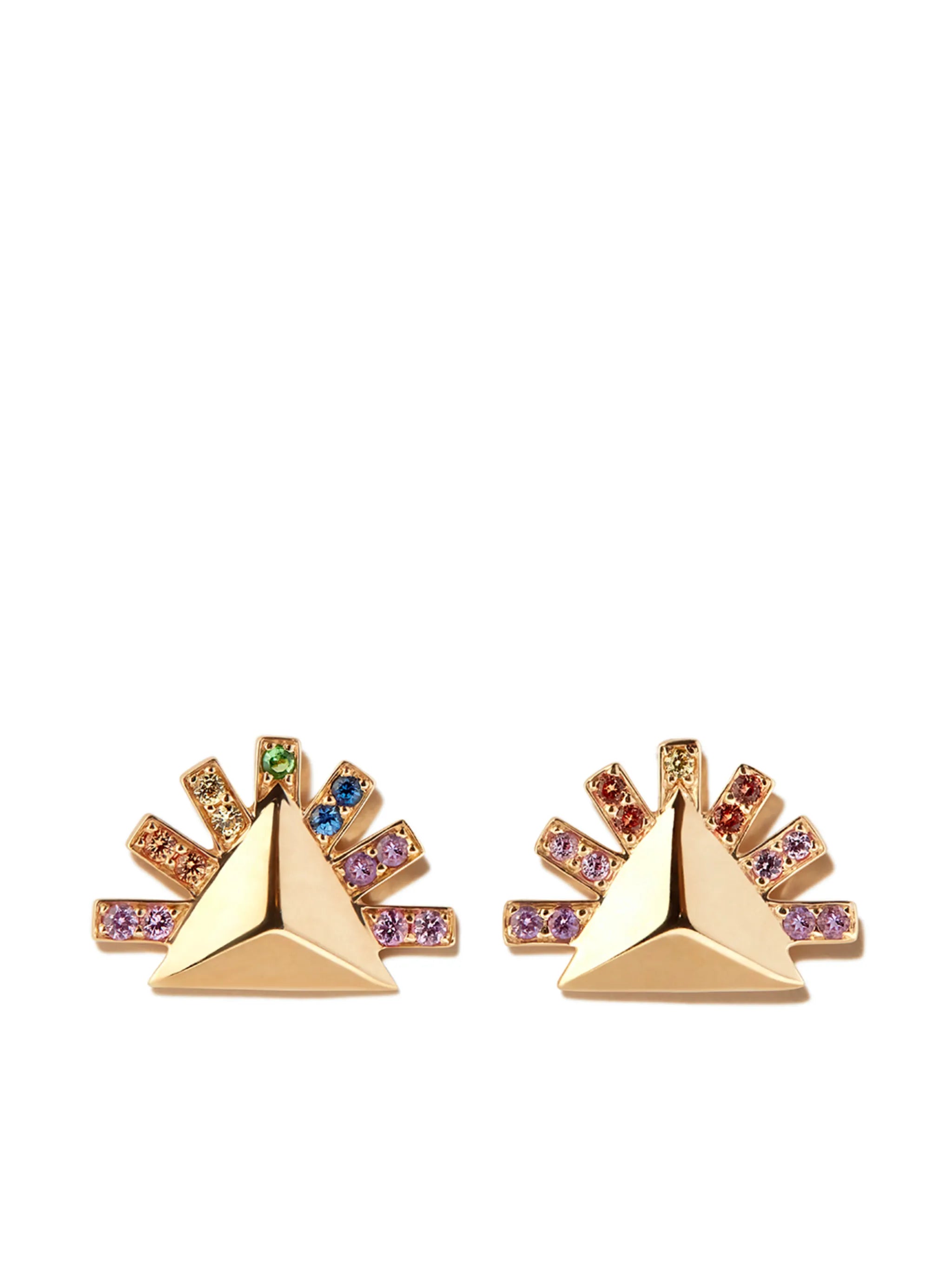 18kt yellow gold sapphire stud earrings
