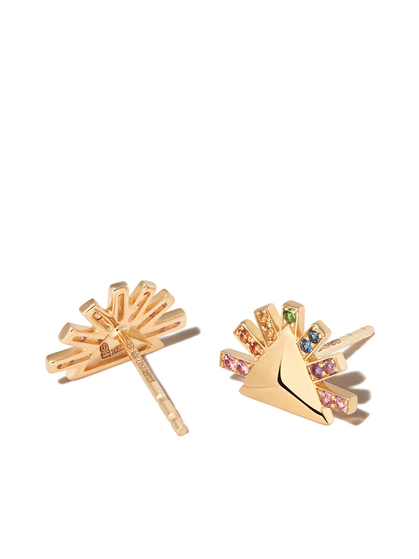 18kt yellow gold sapphire stud earrings