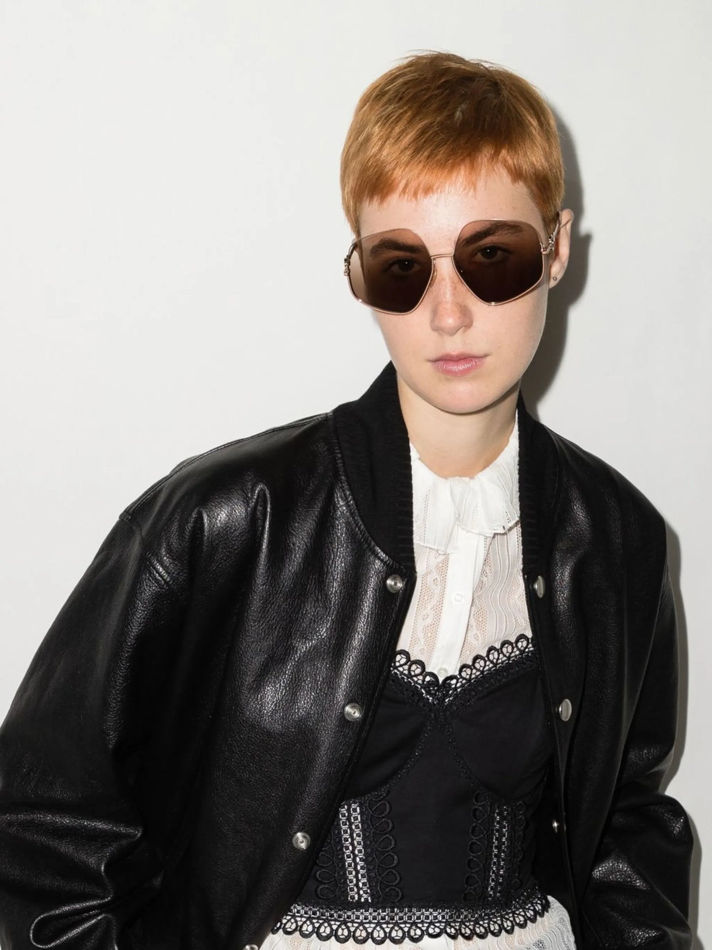 Sofya hexagonal-frame sunglasses
