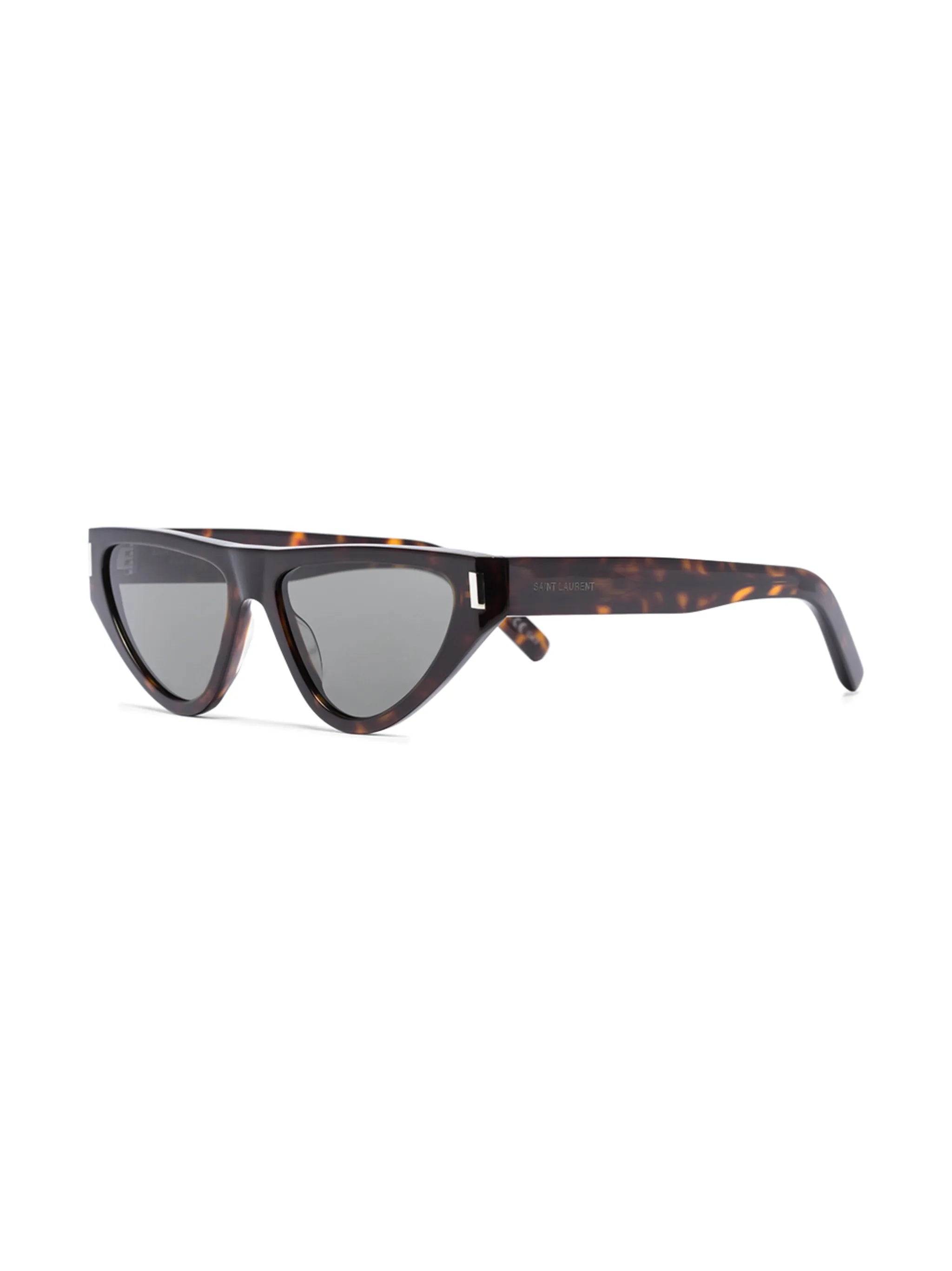 triangle-frame tortoiseshell sunglasses