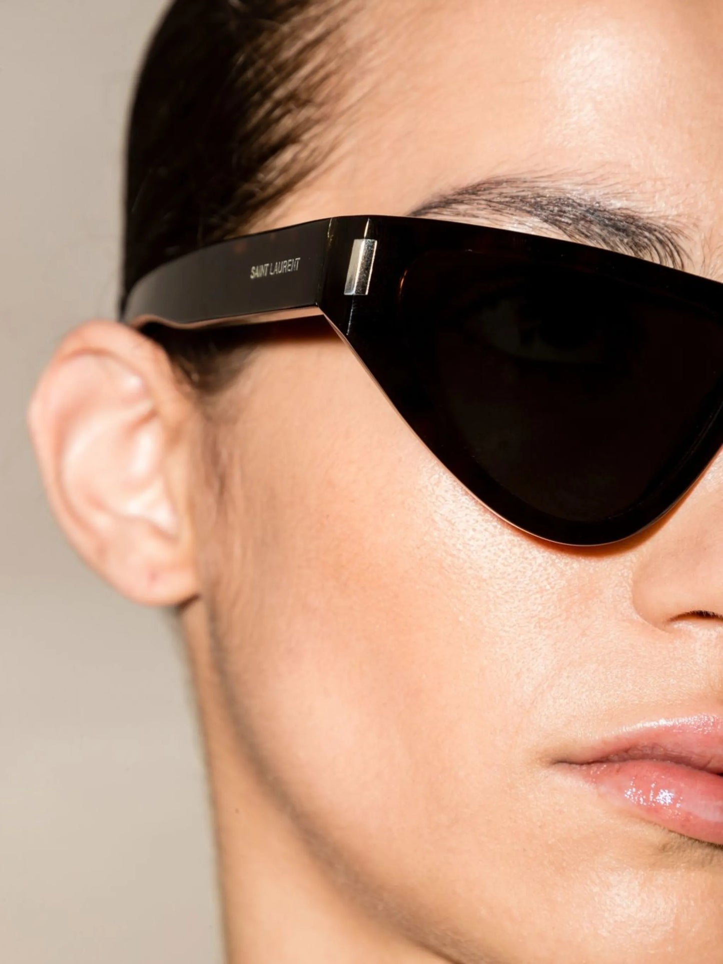 triangle-frame tortoiseshell sunglasses