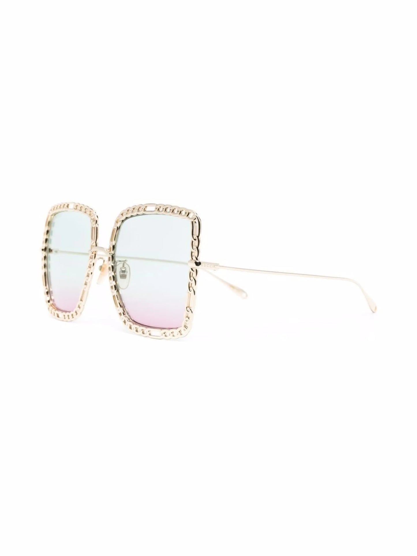 heart-pendant square-frame sunglasses