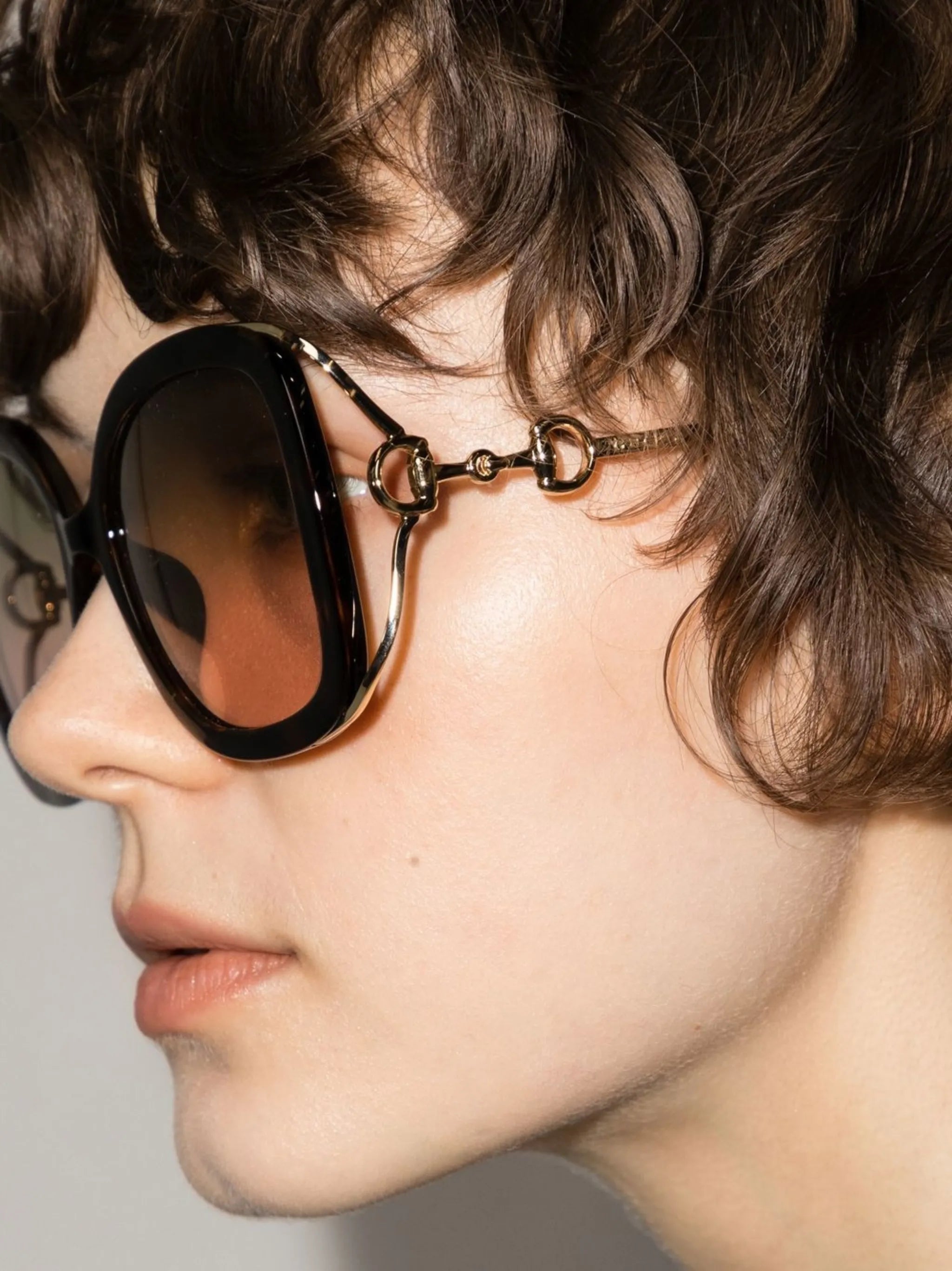 Horsebit-detail oversize-frame sunglasses