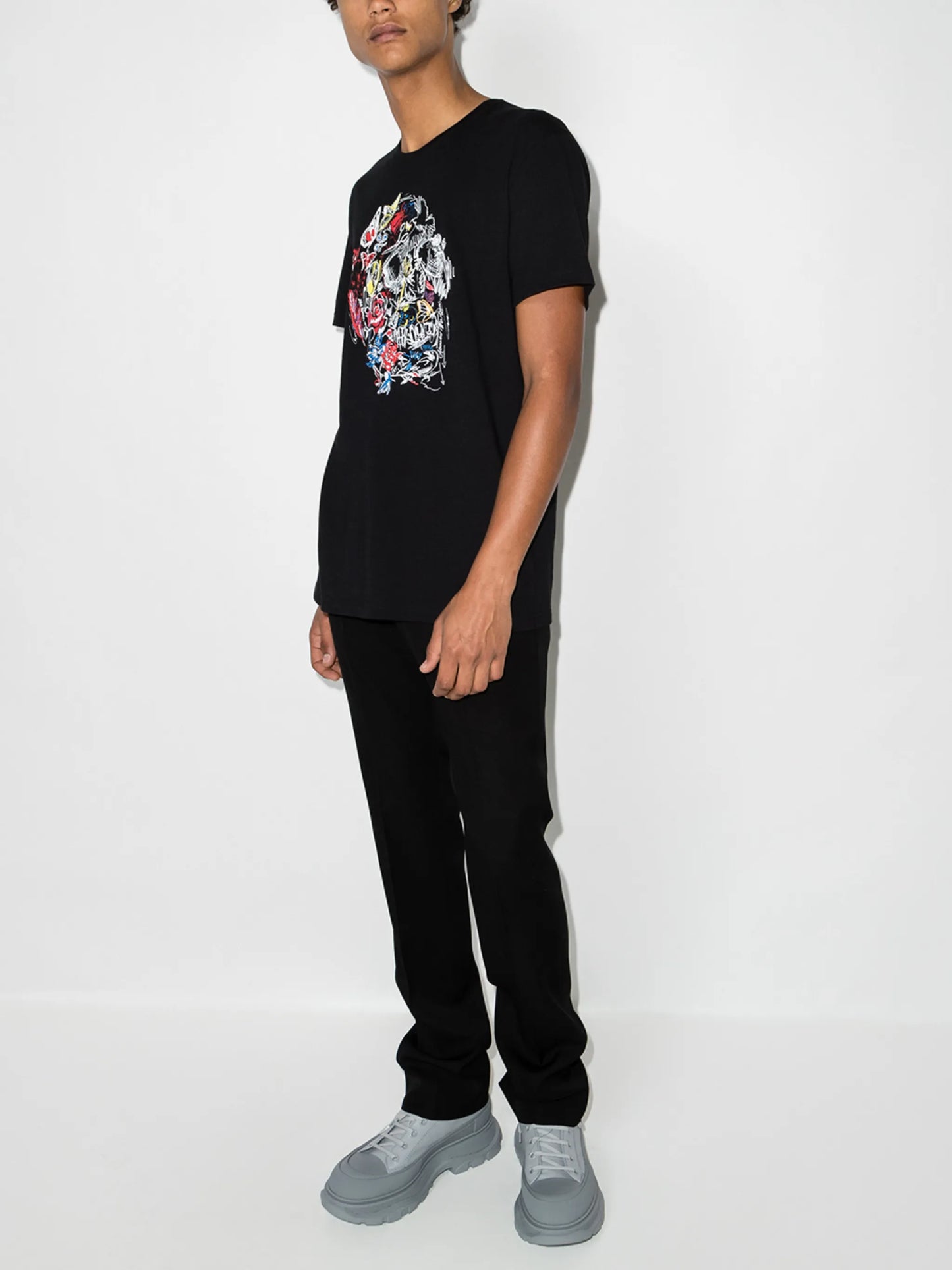 skull-print cotton T-shirt