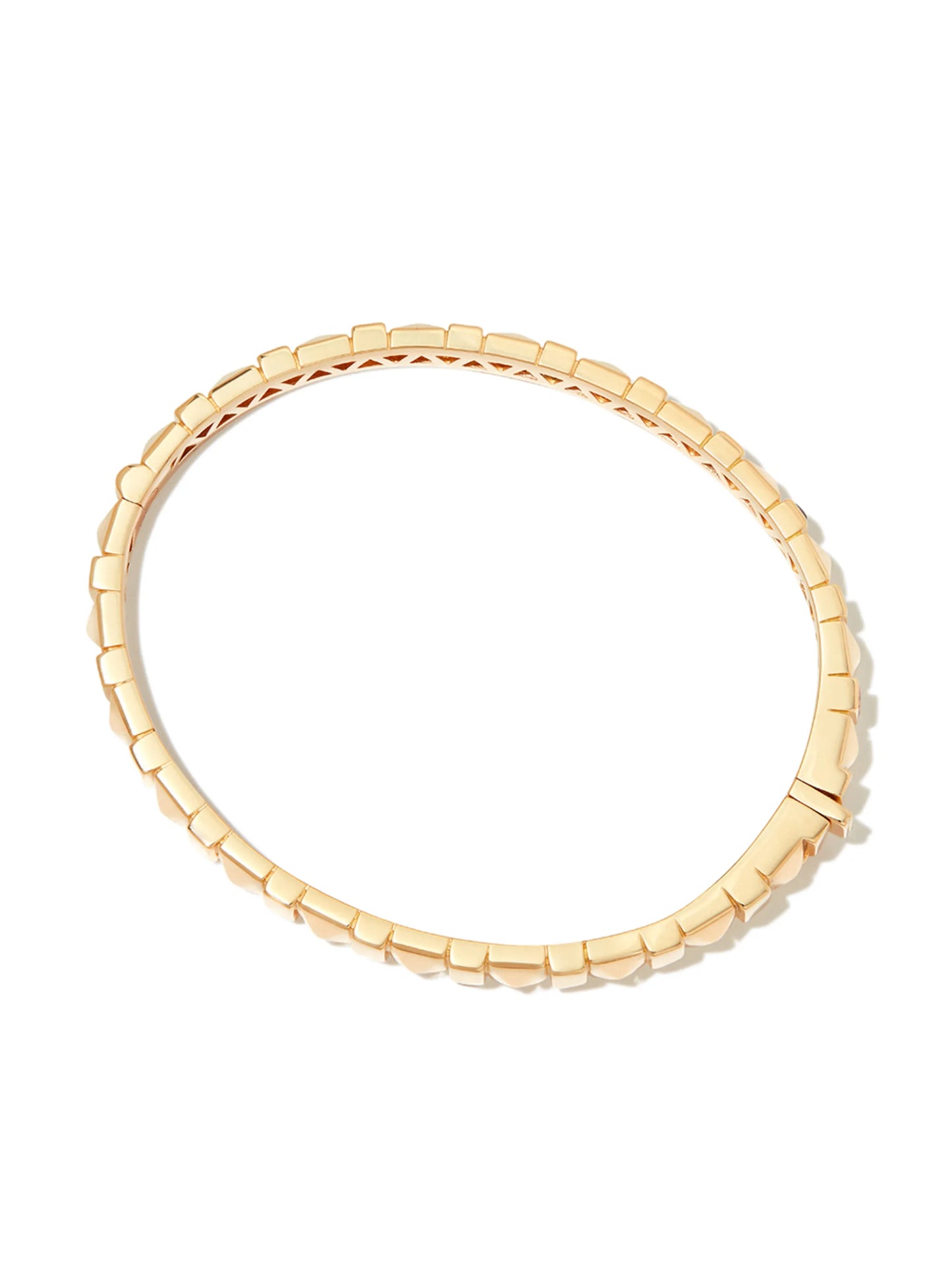 18kt yellow gold Pyramid Stud sapphire bangle bracelet