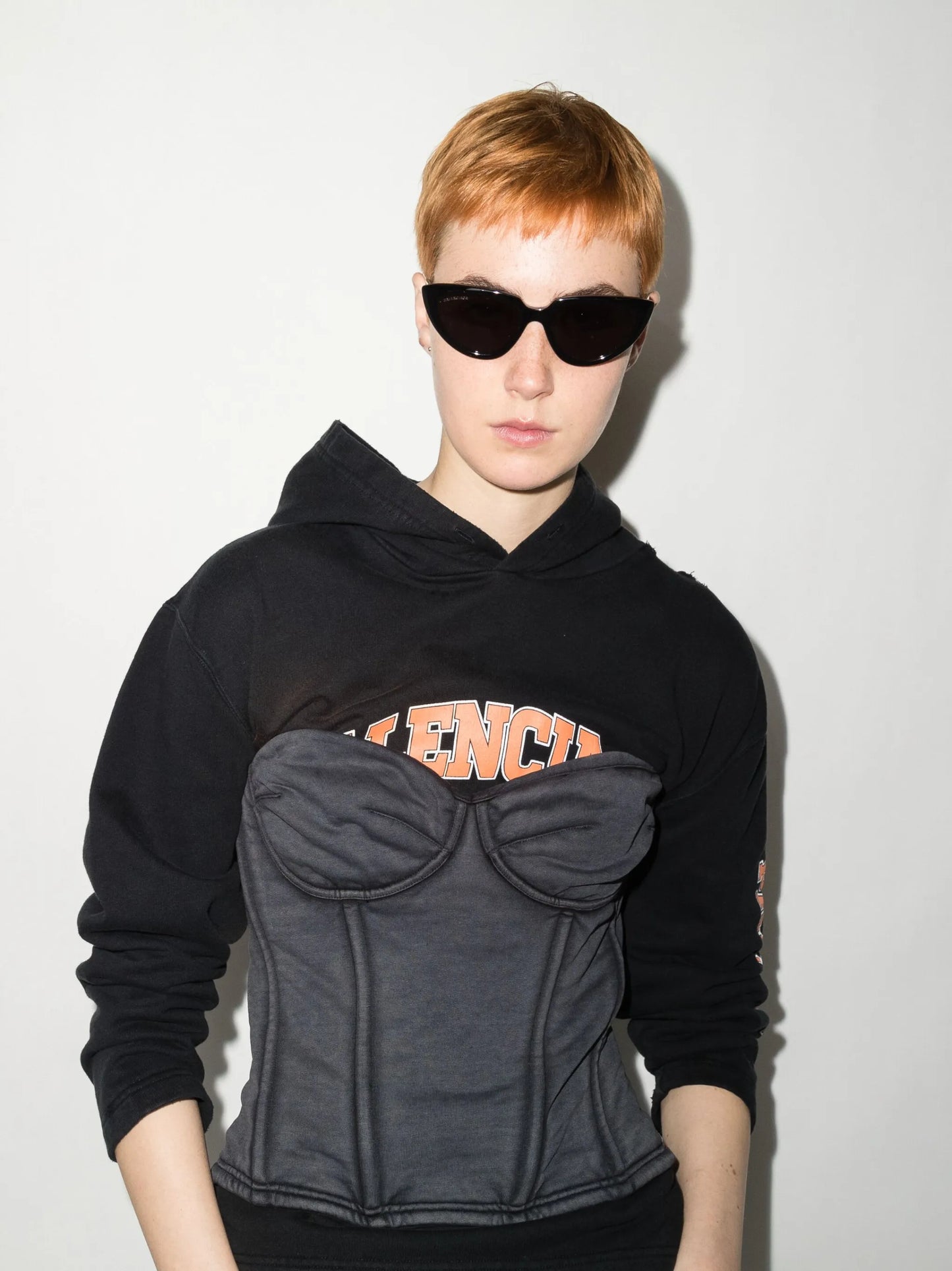 Elongated cat-eye sunglasses