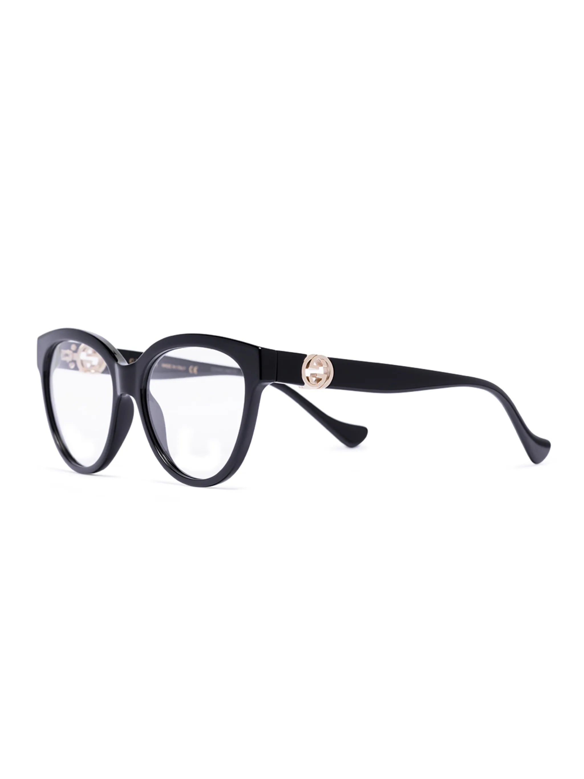 chain-detail oval-frame glasses