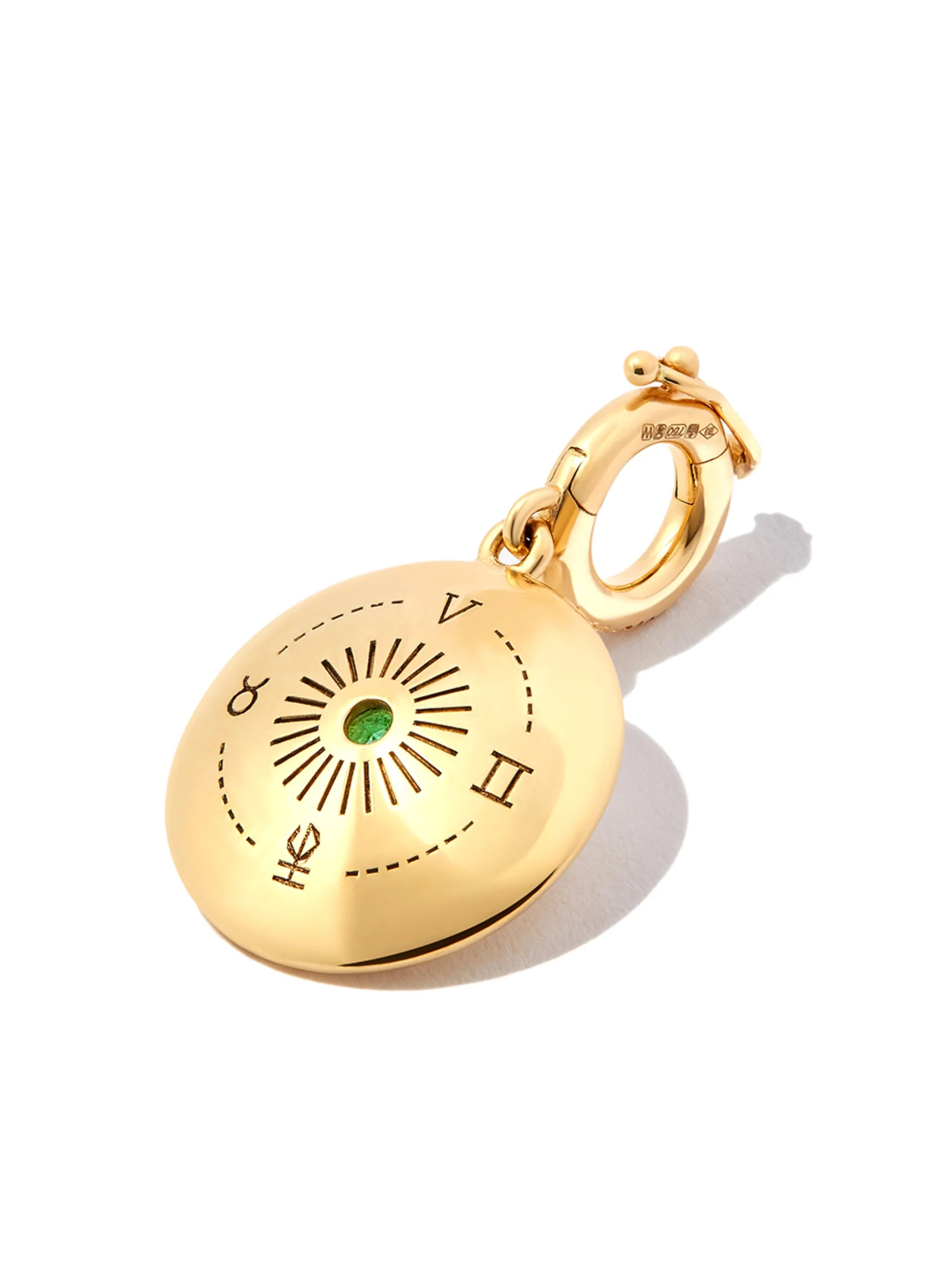 18kt yellow gold sun medallion earring