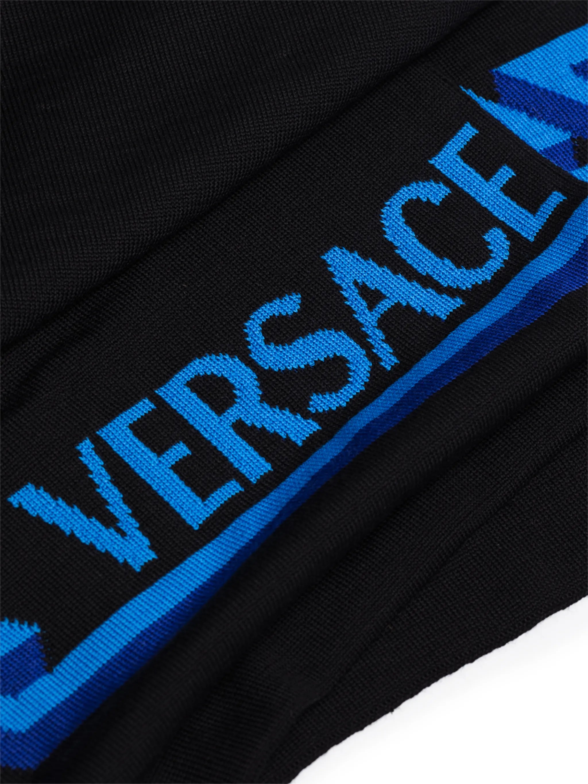 Greca-motif wool scarf