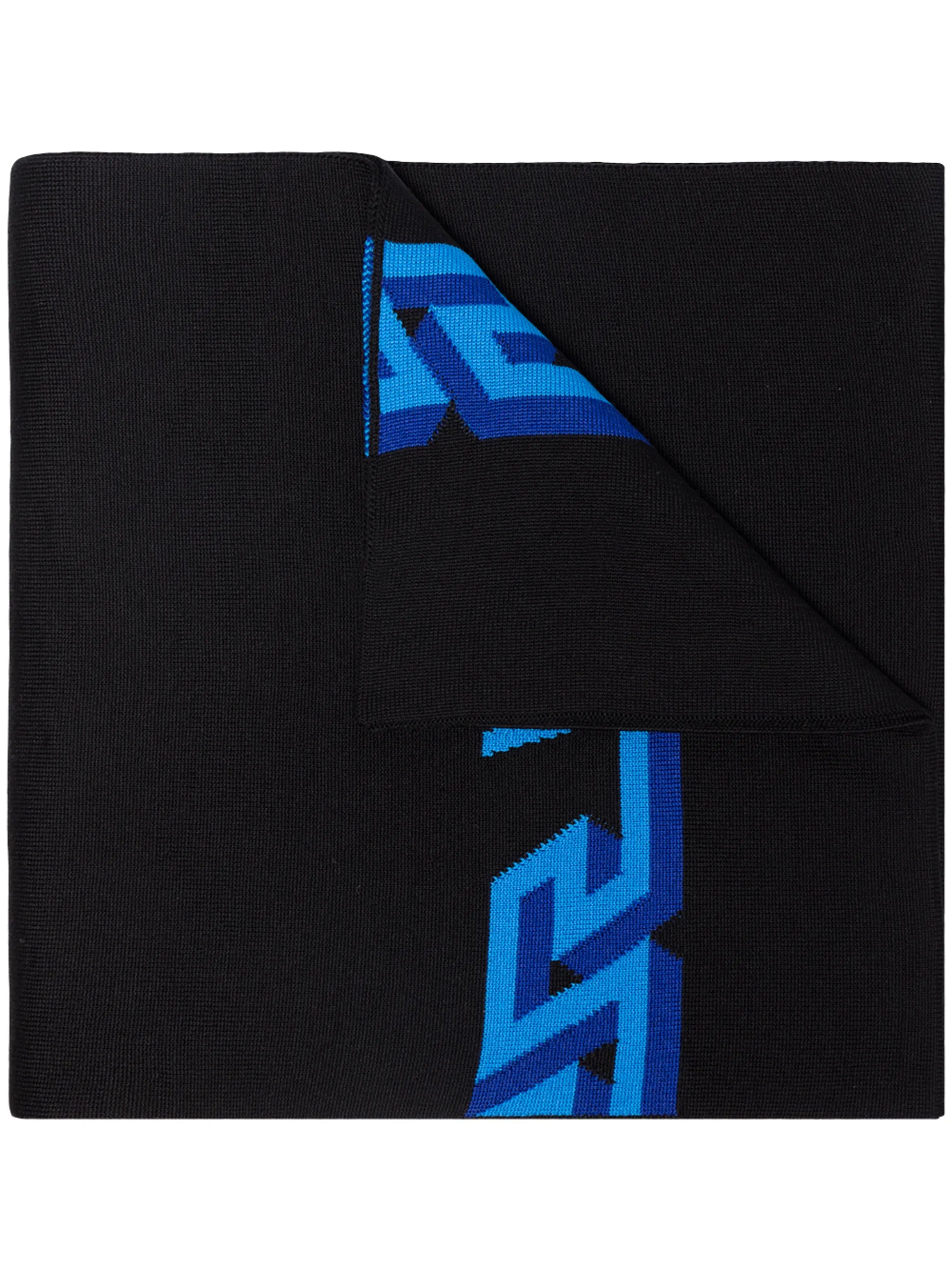 Greca-motif wool scarf