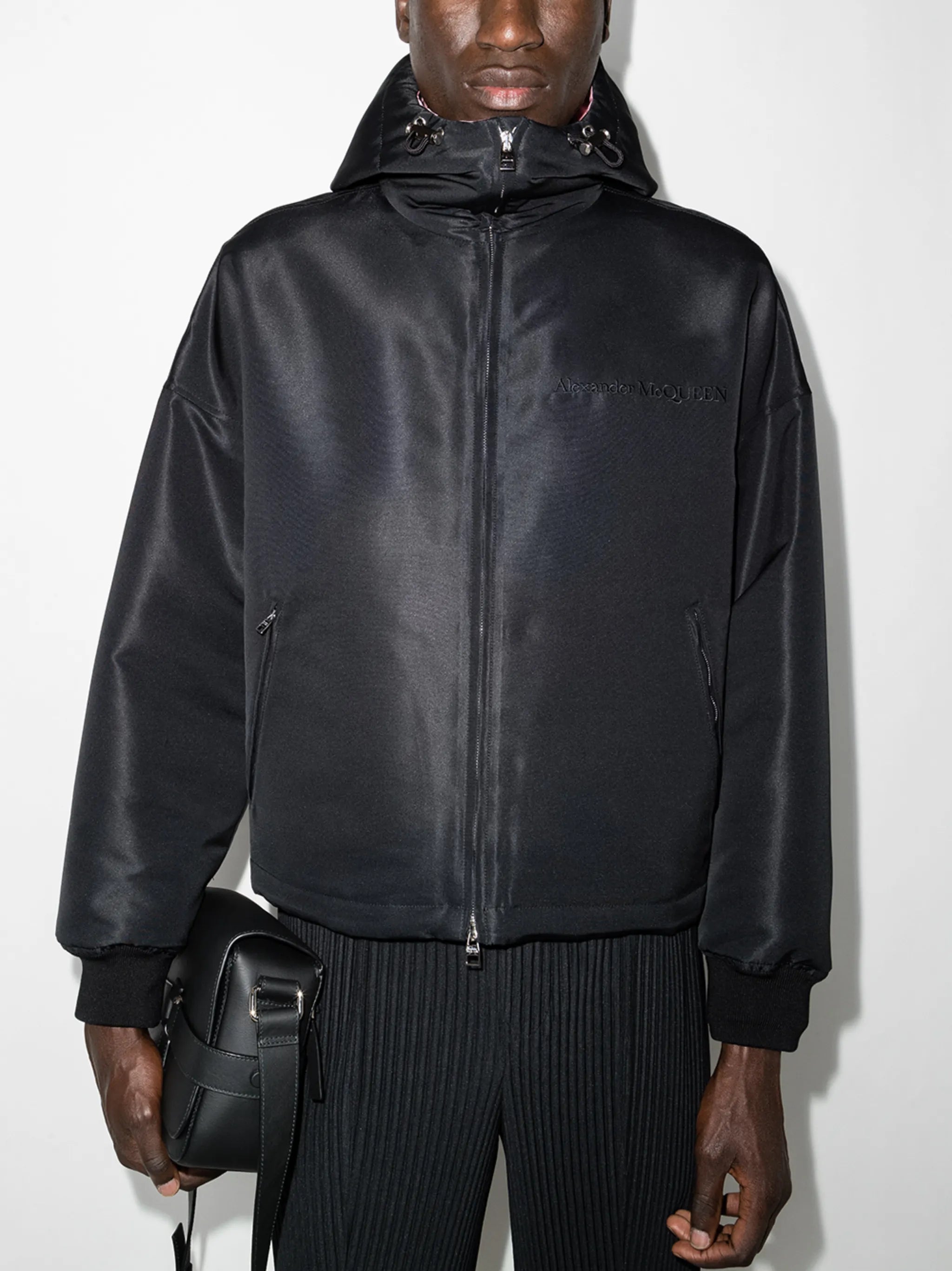 logo-embroidered windbreaker