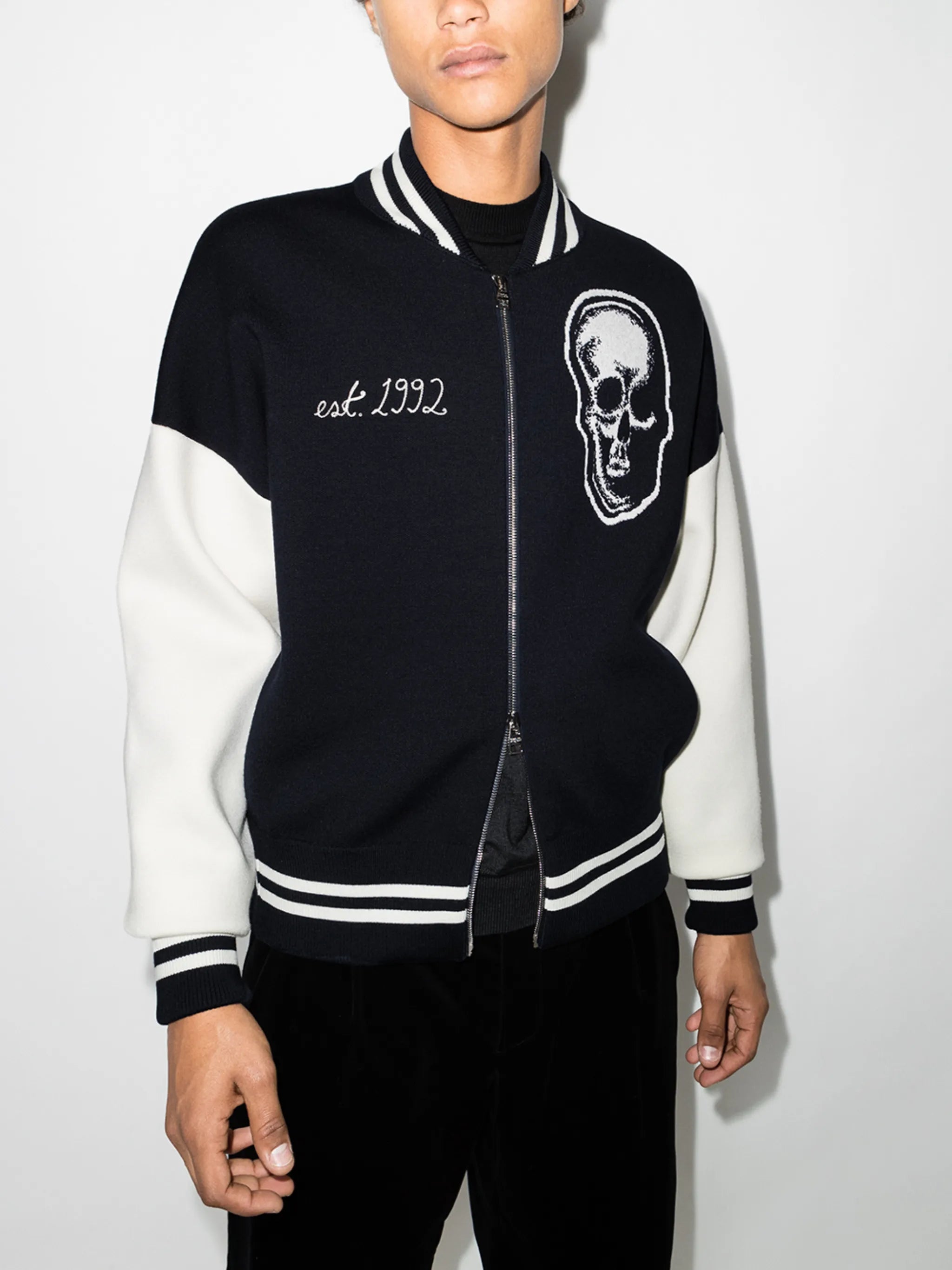 skull patch bomber jacket