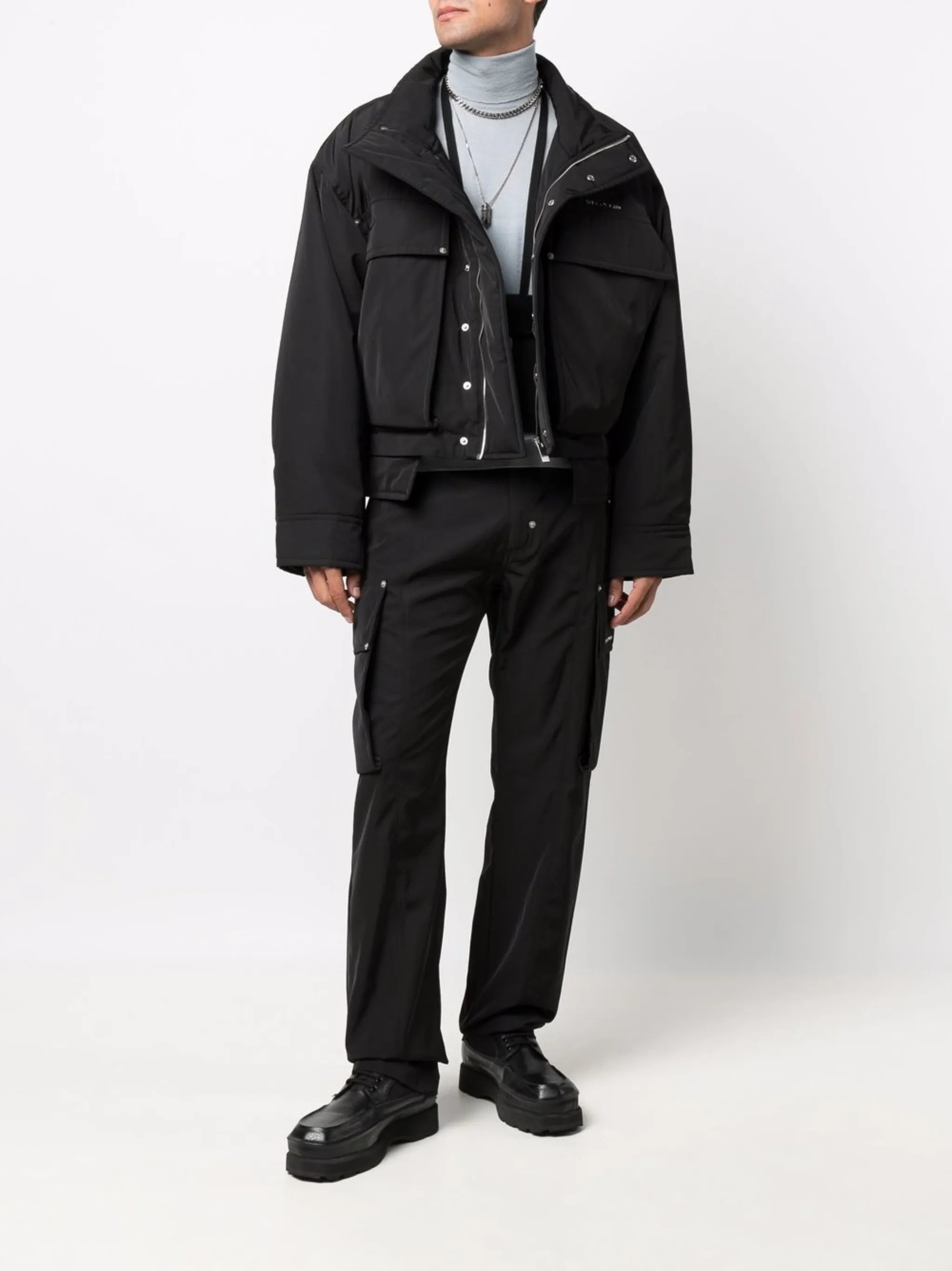 funnel neck padded jacket