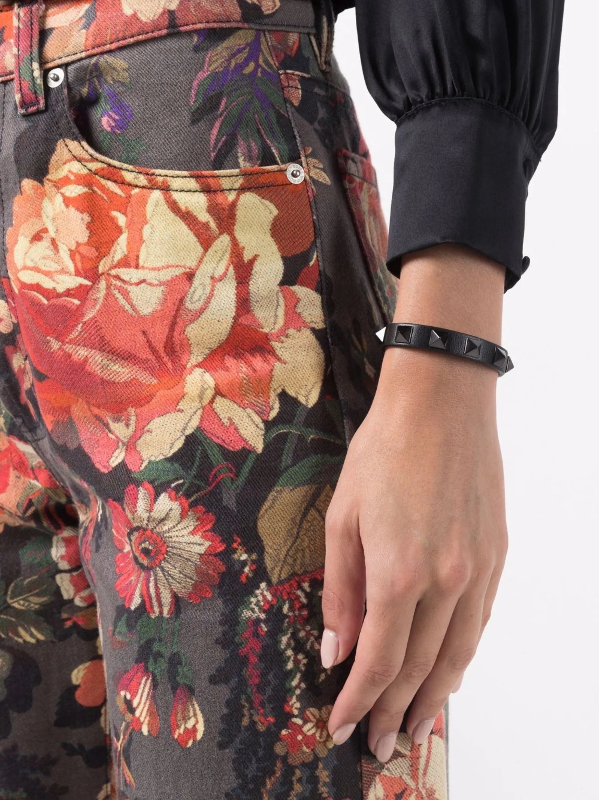 Rockstud leather bracelet