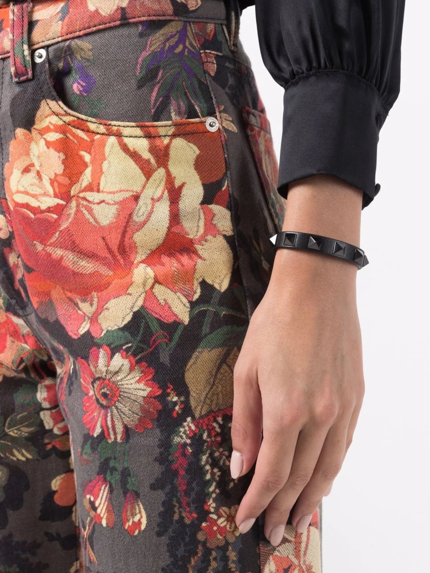 Rockstud leather bracelet